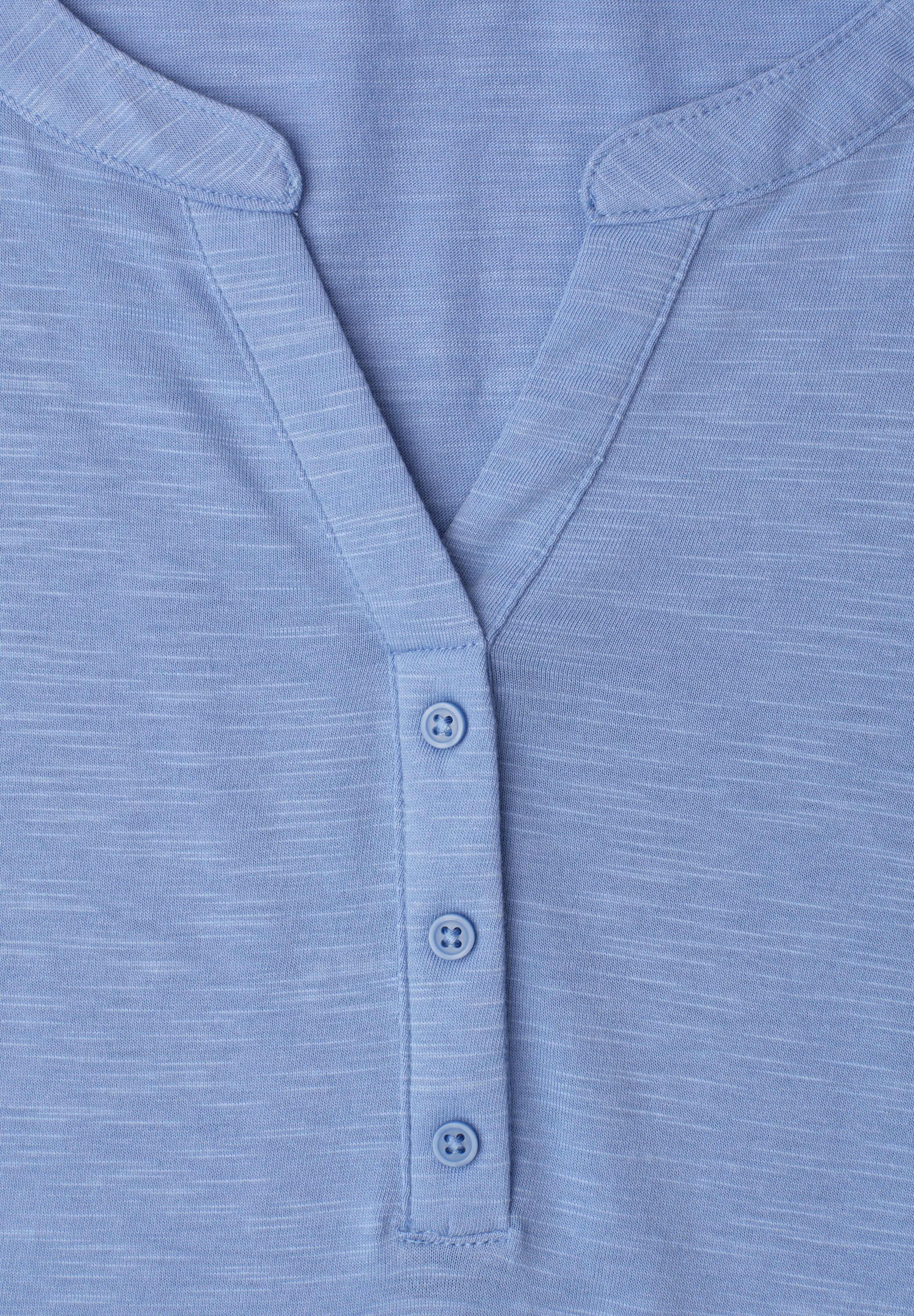 STREET ONE Shirttop Sommershirt mit Split Neck