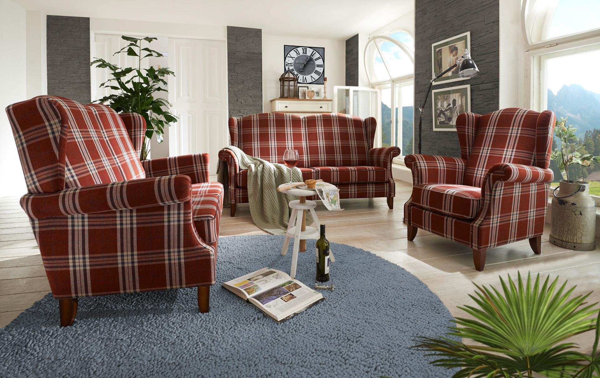 Max Winzer® 2-Sitzer »Valentina Küchensofa, hoher Sitzkomfort, Hochlehner, Ohrenbackenoptik«, Retro und modern, Breite 157 cm