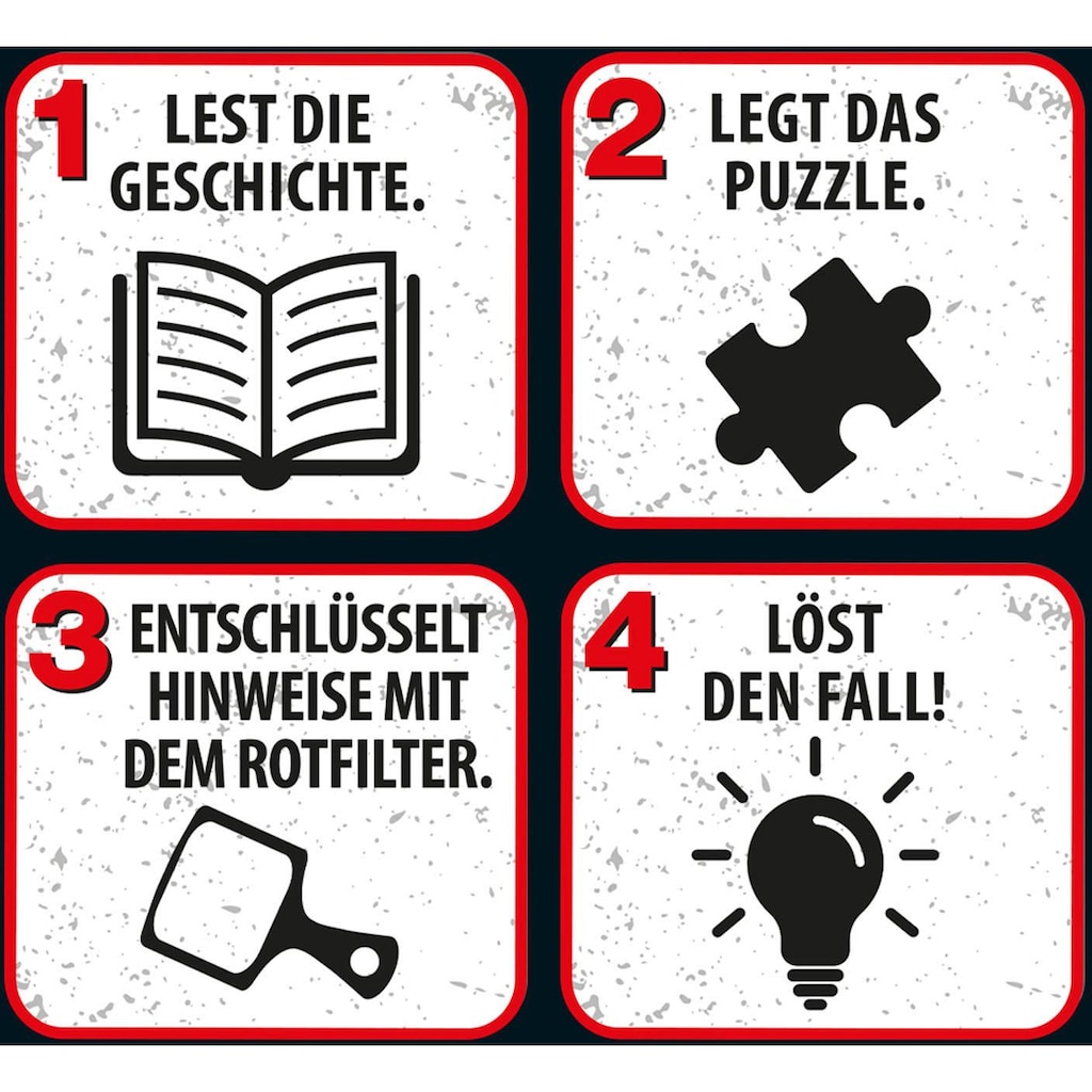 Kosmos Puzzle »Krimipuzzle Die drei ??? Kids 200 Teile / Spuk auf dem Schulfest«, leuchtet im Dunkeln, Made in Germany