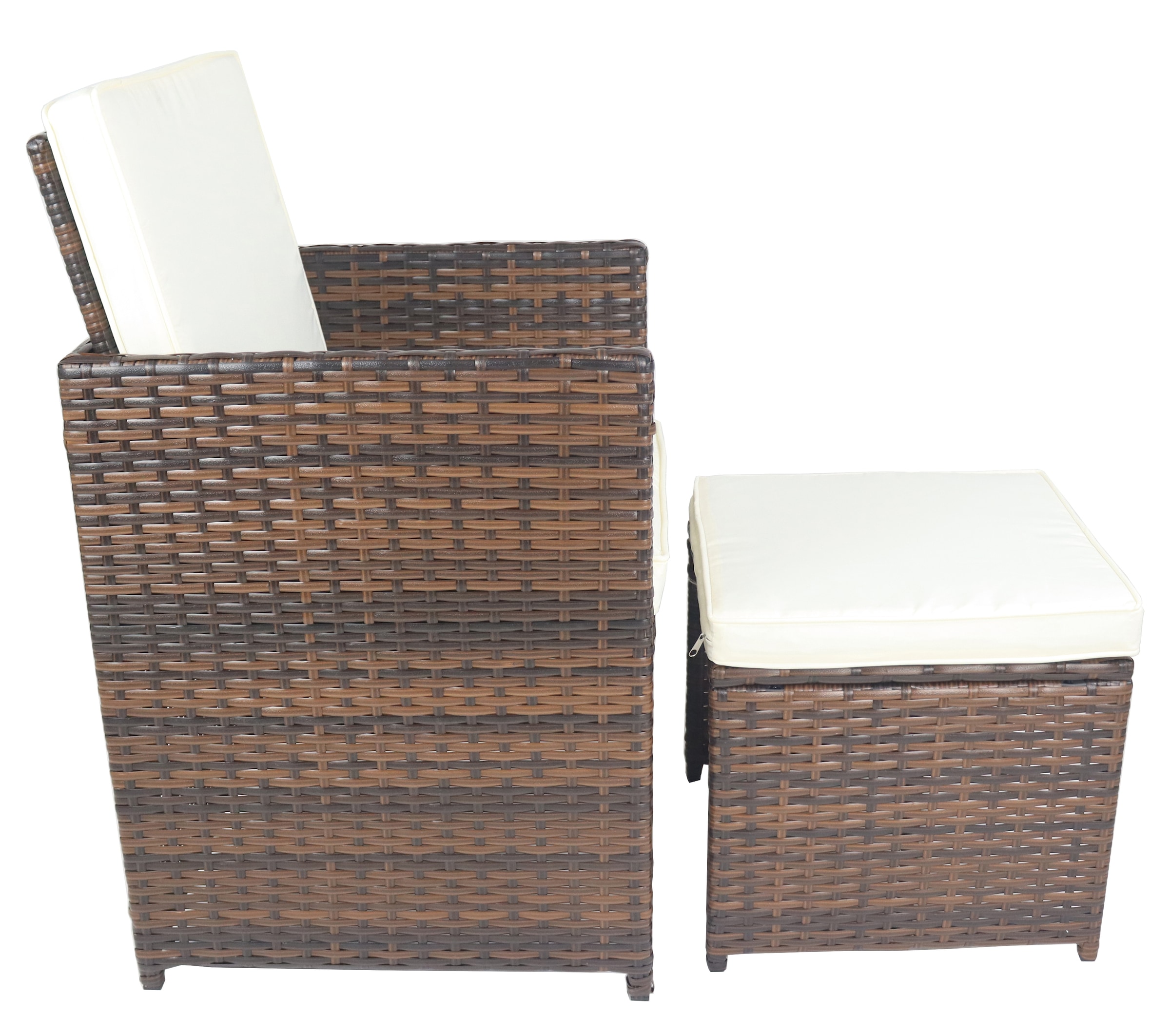 VCM Gartenstuhl »VCM 4-tlg. Set Gartenstuhl | Loungestuhl Sessel | Maße pro Stuhl ca. H. 84 x B. 53 x T. 53 cm | Rattan | Balkonstuhl mit Sitzkissen - Raloso«, 4 St.