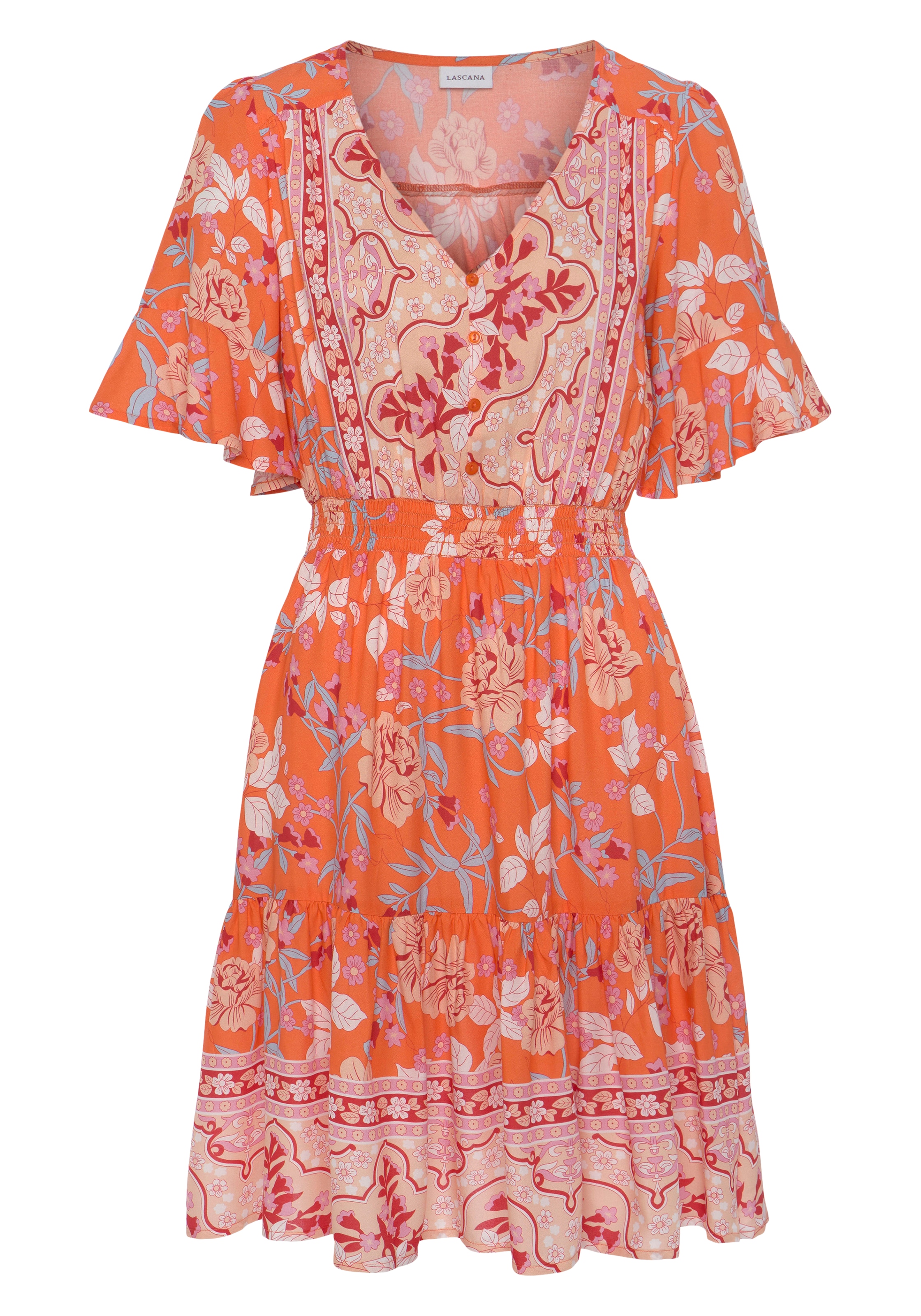 LASCANA Sommerkleid, mit Alloverdruck