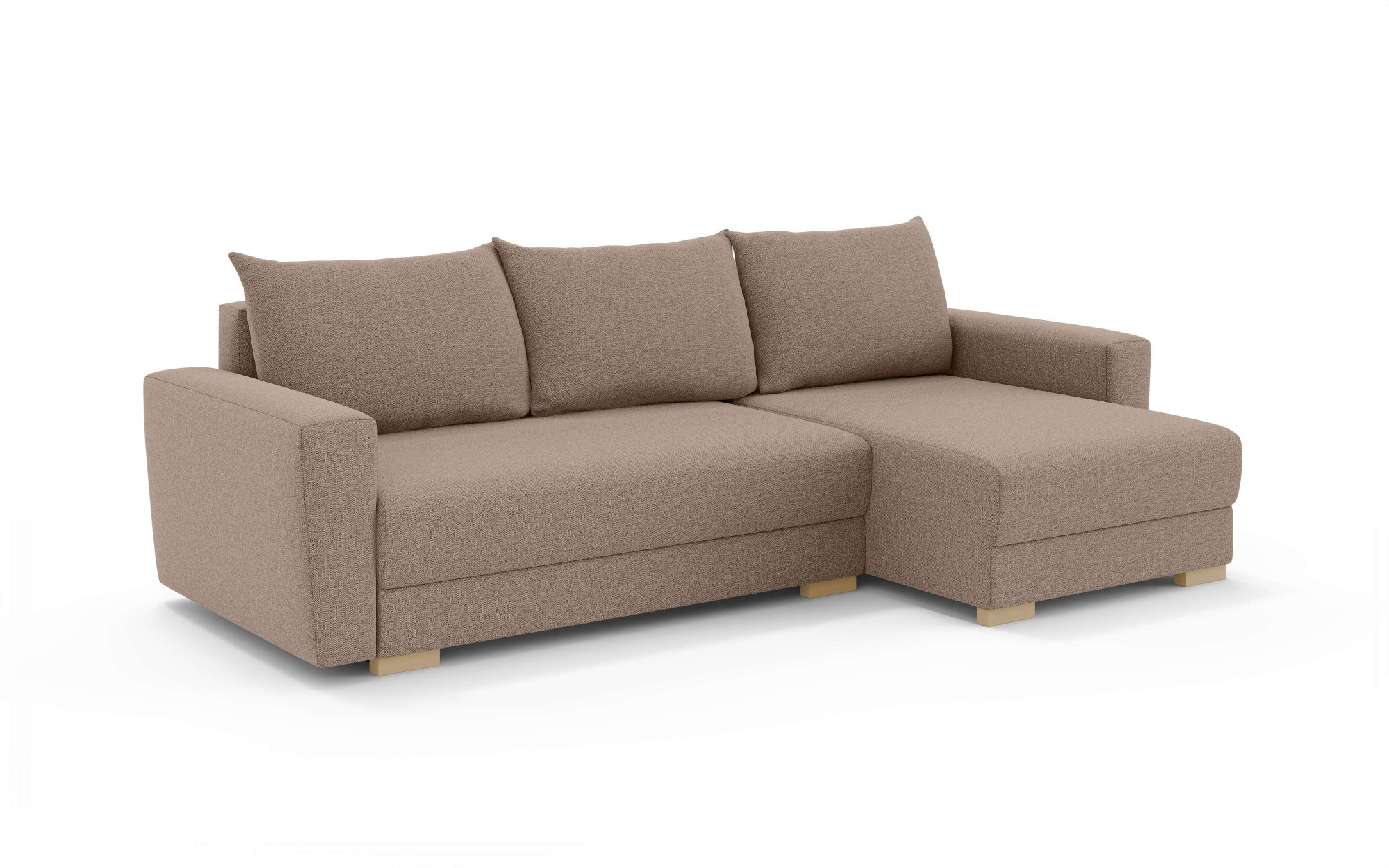 INOSIGN Ecksofa »MAGHERA universell Schlafsofa mit Bettkasten, Maße B/T/H: 255/142/84cm«, L-Form mit Recamiere rechts oder links montierbar, hoher Sitzkomfort