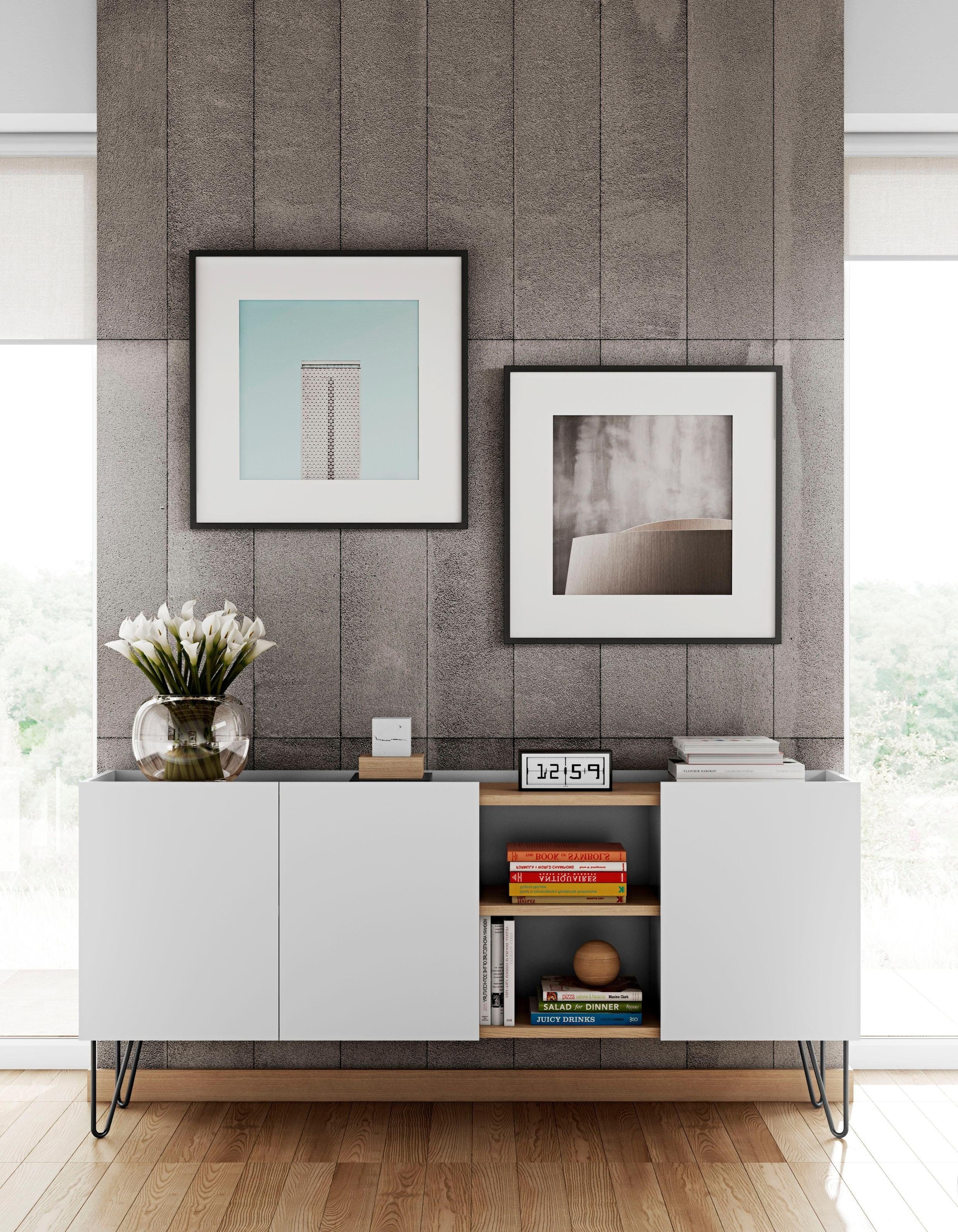 TemaHome Sideboard »Nina«, schwarz lackiertes Metallgestell, unterschiedliche Farben erhältlich