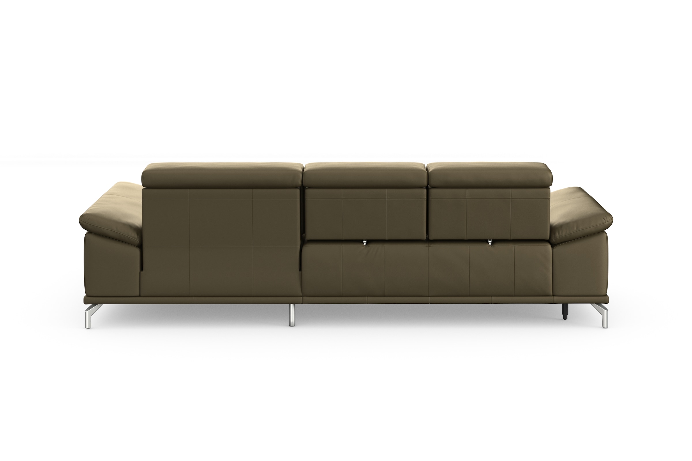 sit&more Ecksofa »Cabrio L-Form, B: 295 cm, mit Sitztiefen-, Arm- & Kopfteilverstellung«, 2 Nierenkissen, Federkern, optional Bettfunktion und Stauraum