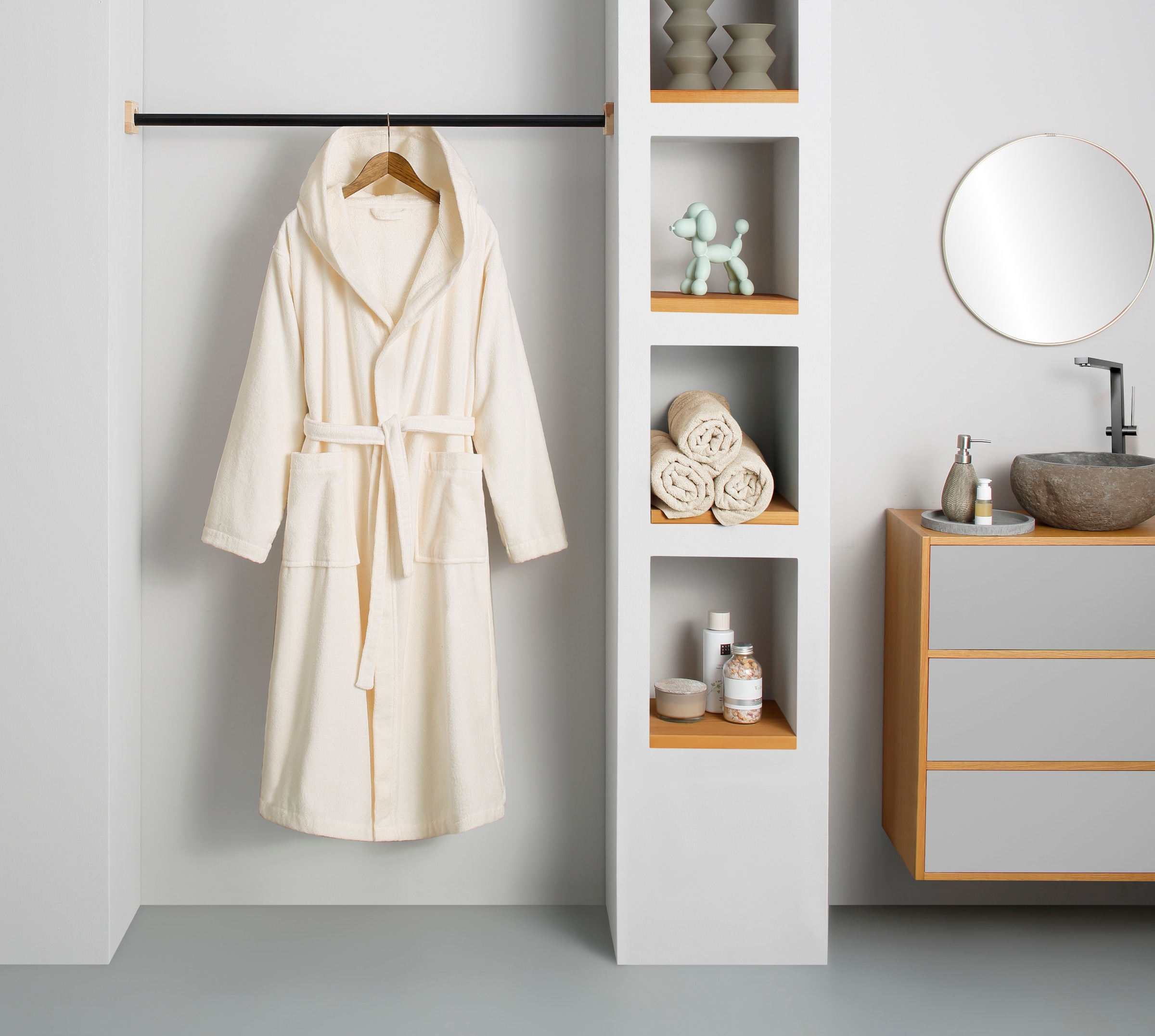 OTTO home Unisex-Bademantel »Regona, Hotelbademantel, Morgenmantel, Standardlänge & Überlänge« 1 Stk. Damen & Herren, mit Taschen, flauschig, weich, Velours, Sauna & Spa