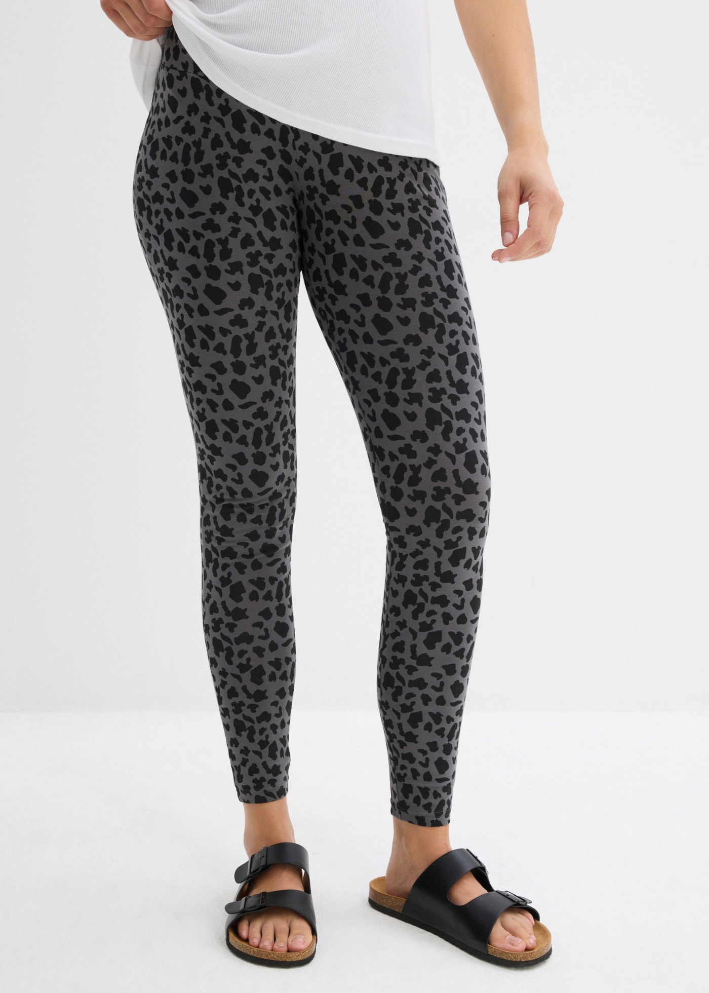 bonprix Umstandsleggings  im praktischen Doppelpack, aus Baumwolle und Elasthan, Skinny Fit
