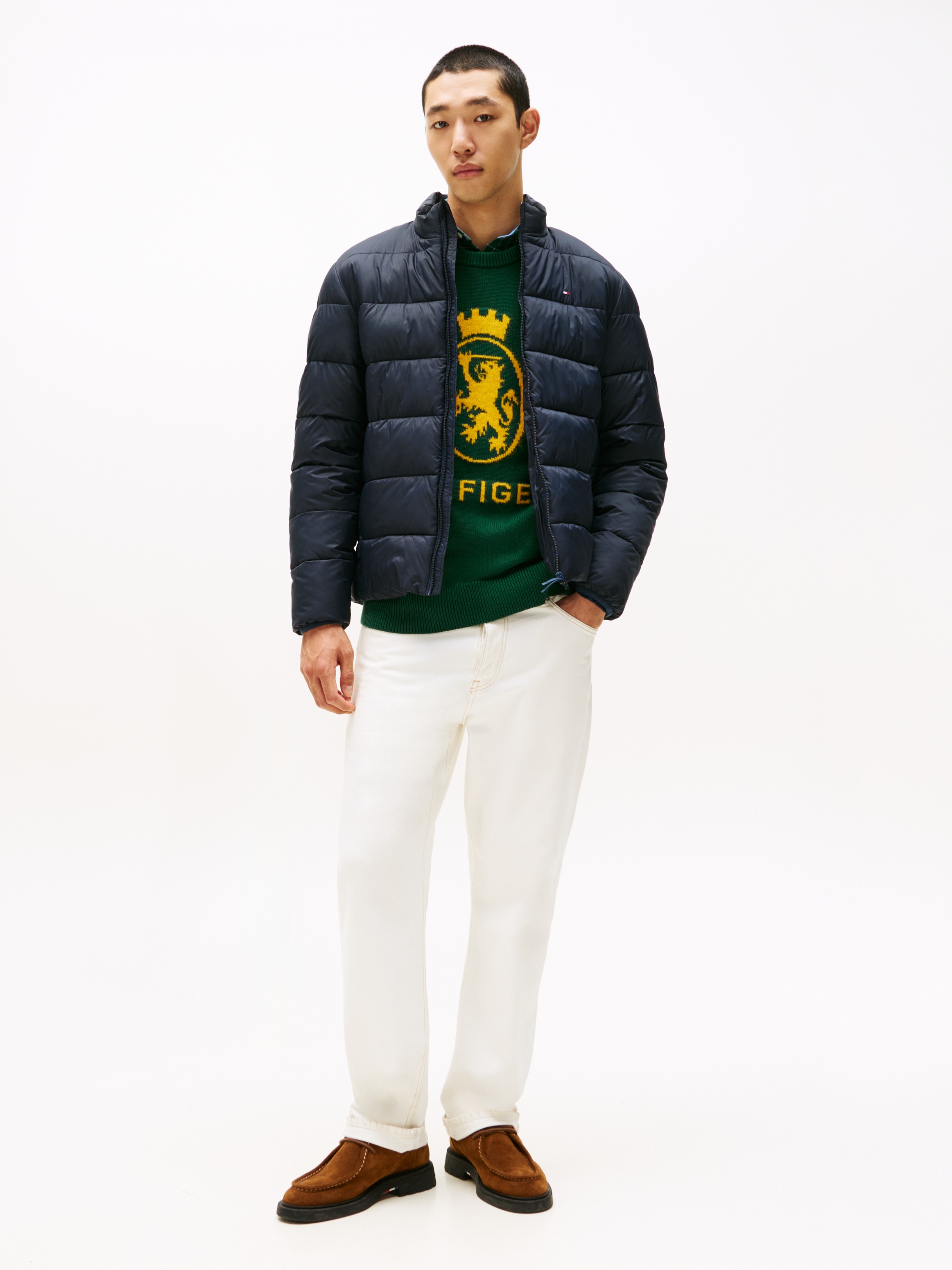 Tommy Hilfiger Steppjacke »MID WEIGHT STAND COLLAR«, ohne Kapuze, Daunenjacke, Übergangsjacke