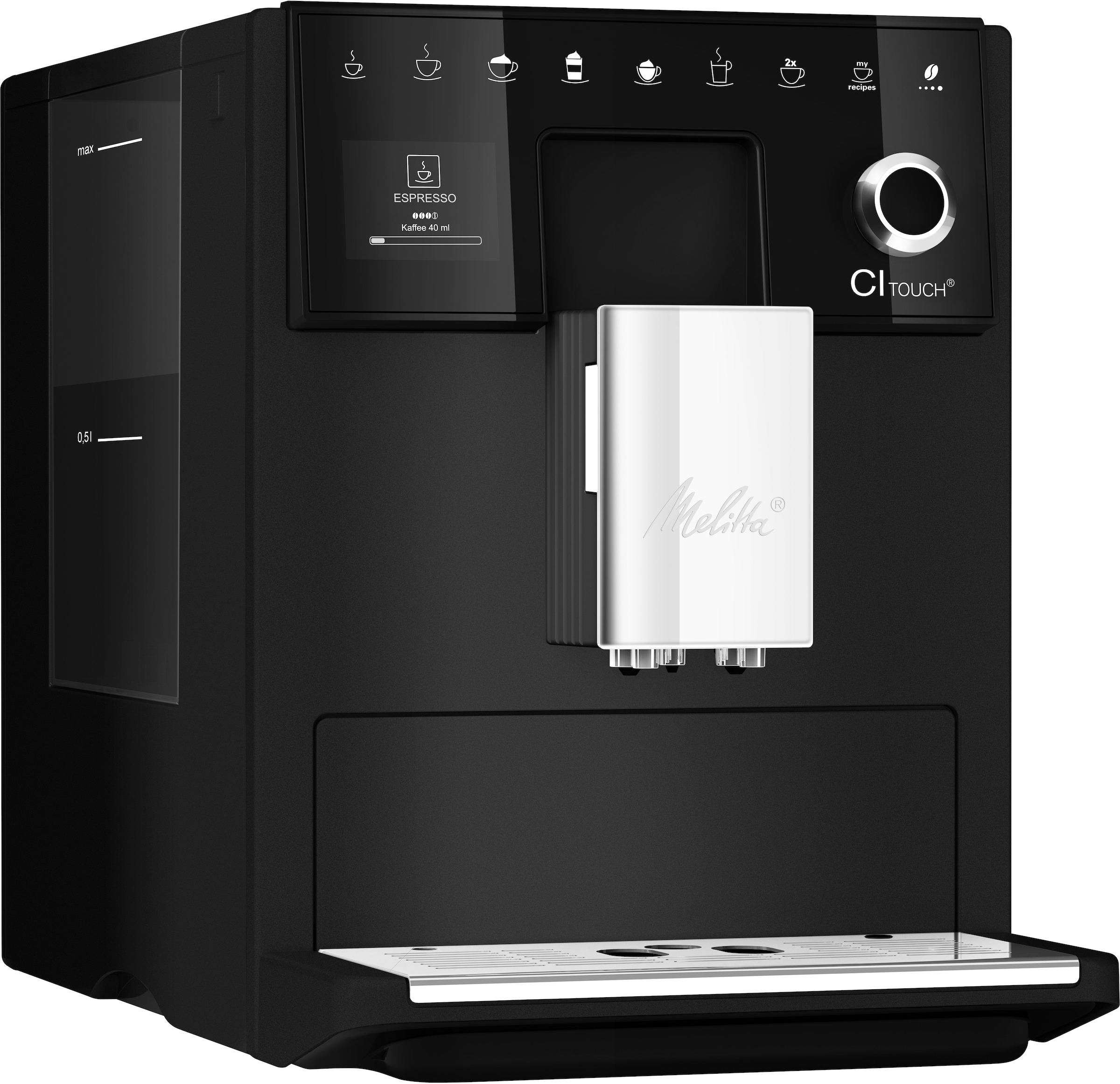 Melitta Kaffeevollautomat »CI Touch® F630-111«, silber, 10 Kaffeerezepte, 2-Kammern-Bohnenbehäl., One Touch Bedienung