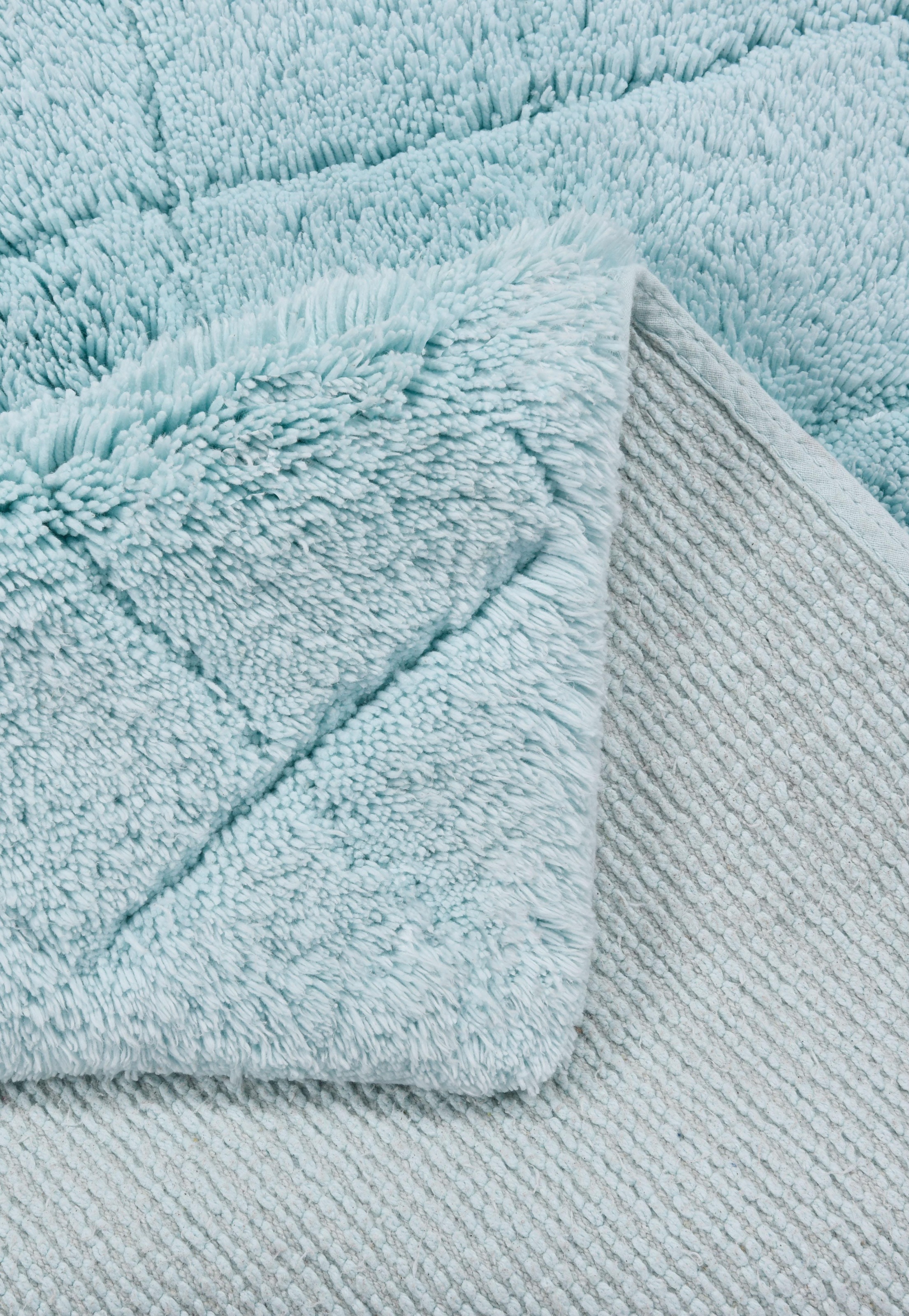 TOM TAILOR HOME Badematte »Cotton Diamond« Höhe 20 mm rutschhemmend beschichtet fußbodenheizungsgeeignet | strapazierfähig Uni Farben, Pastell Farben, Rauten, reine Baumwolle, weich & kuschelig