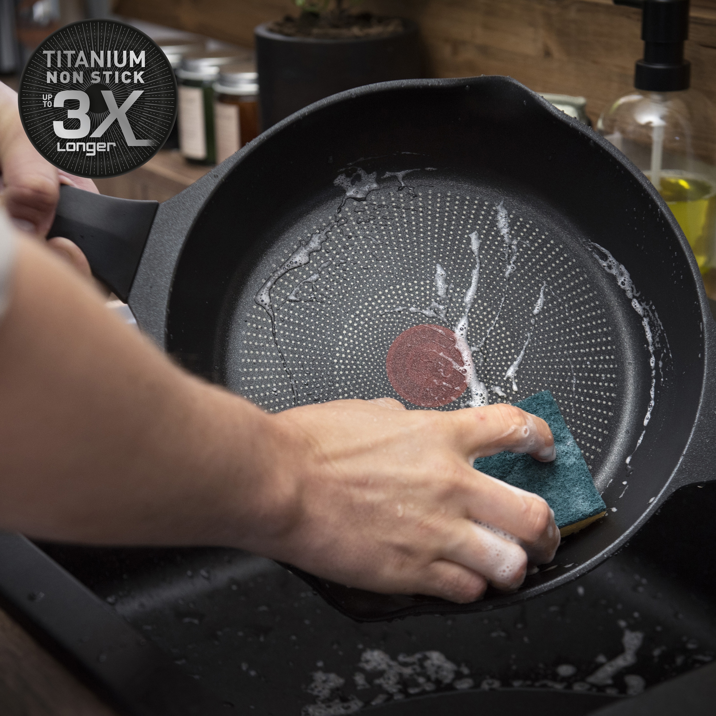 Tefal Bratpfanne »Robusto Pfanne Induktion«, Aluminium, (1 tlg.), Thermo-Signal bei idealer Brattemperatur, für alle Herdarten geeignet