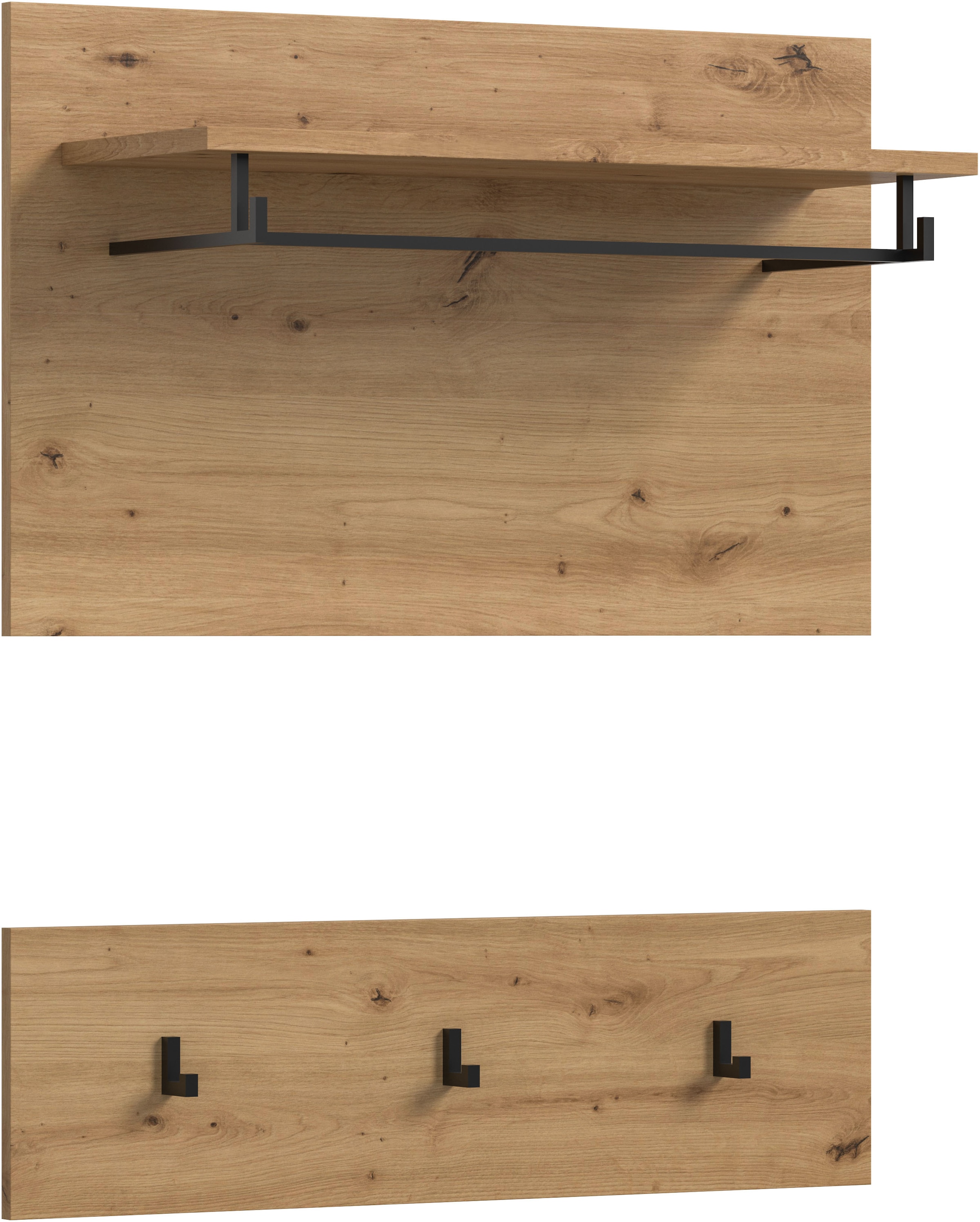 Home affaire Garderobenpaneel »REHAT, TOPSELLER!, 2-teilig, bestehend aus: Paneel & Hakenleiste« in verschiedenen Farben erhältlich, 1 Stk. tlg. Paneel, Hakenleiste, Wandboard, Garderobe, Garderobenleiste