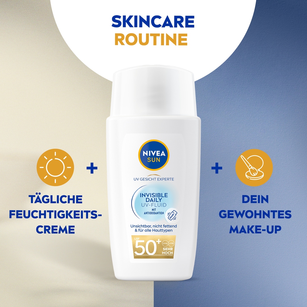 Nivea Sun Sonnenschutzfluid »Invisible Daily UV-Fluid LSF 50+«, mit Antioxidantien