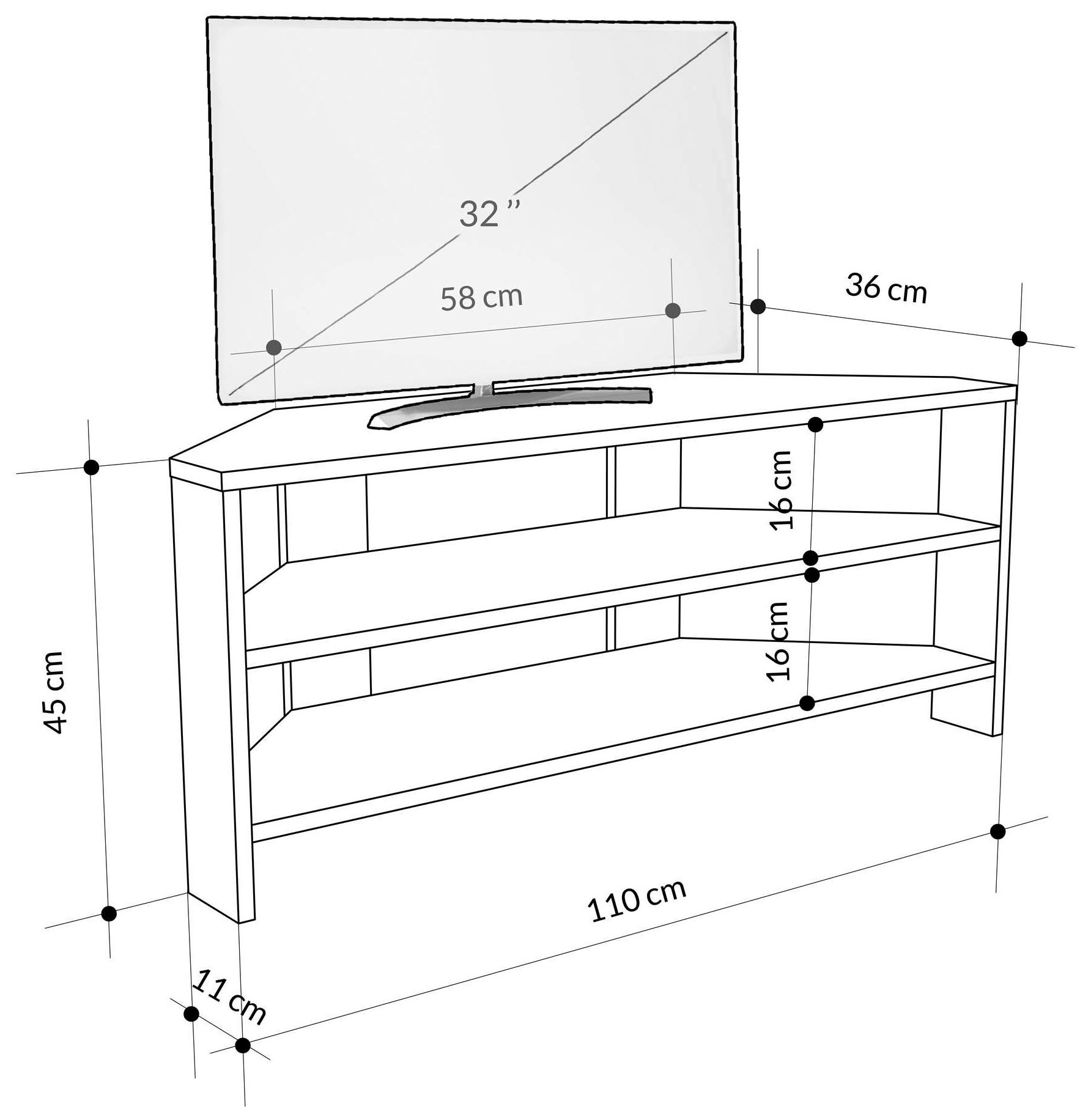 Decortie TV-Schrank »Thales TV Schrank«, (Packung), Einfache Montage,Platzsparend
