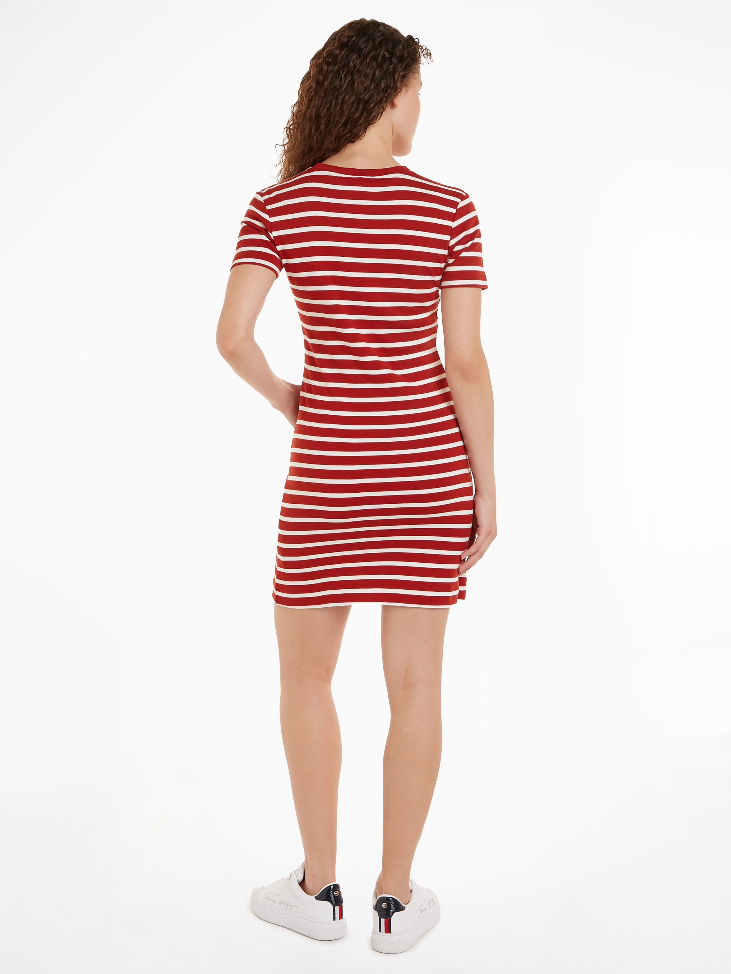 Tommy Hilfiger Shirtkleid »NEW CODY STR SLIM SHORT DRS SS«, mit allover Streifendessin, Logo-Flag