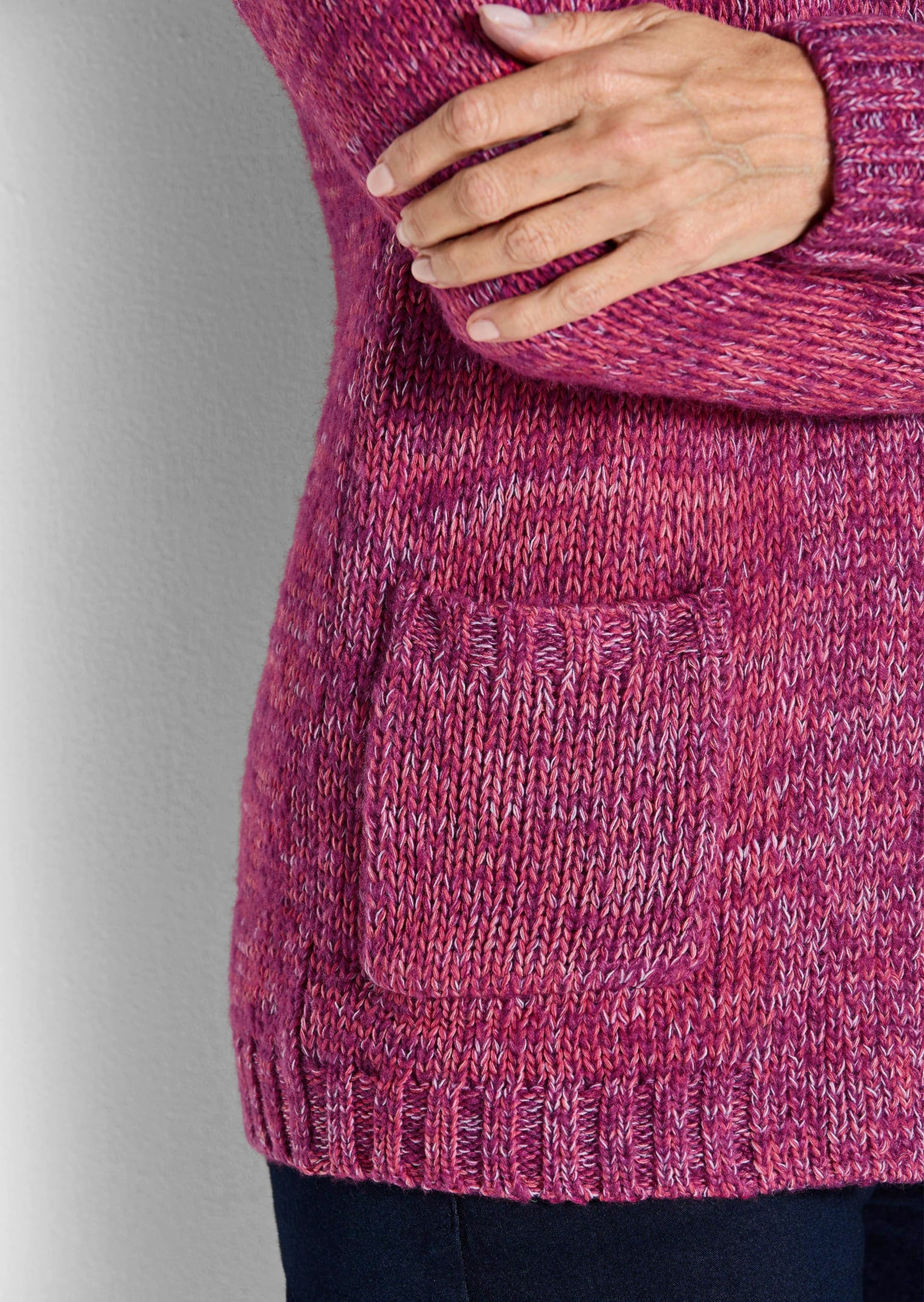 GOLDNER Strickjacke »Strickjacke mit aufgesetzten Taschen«