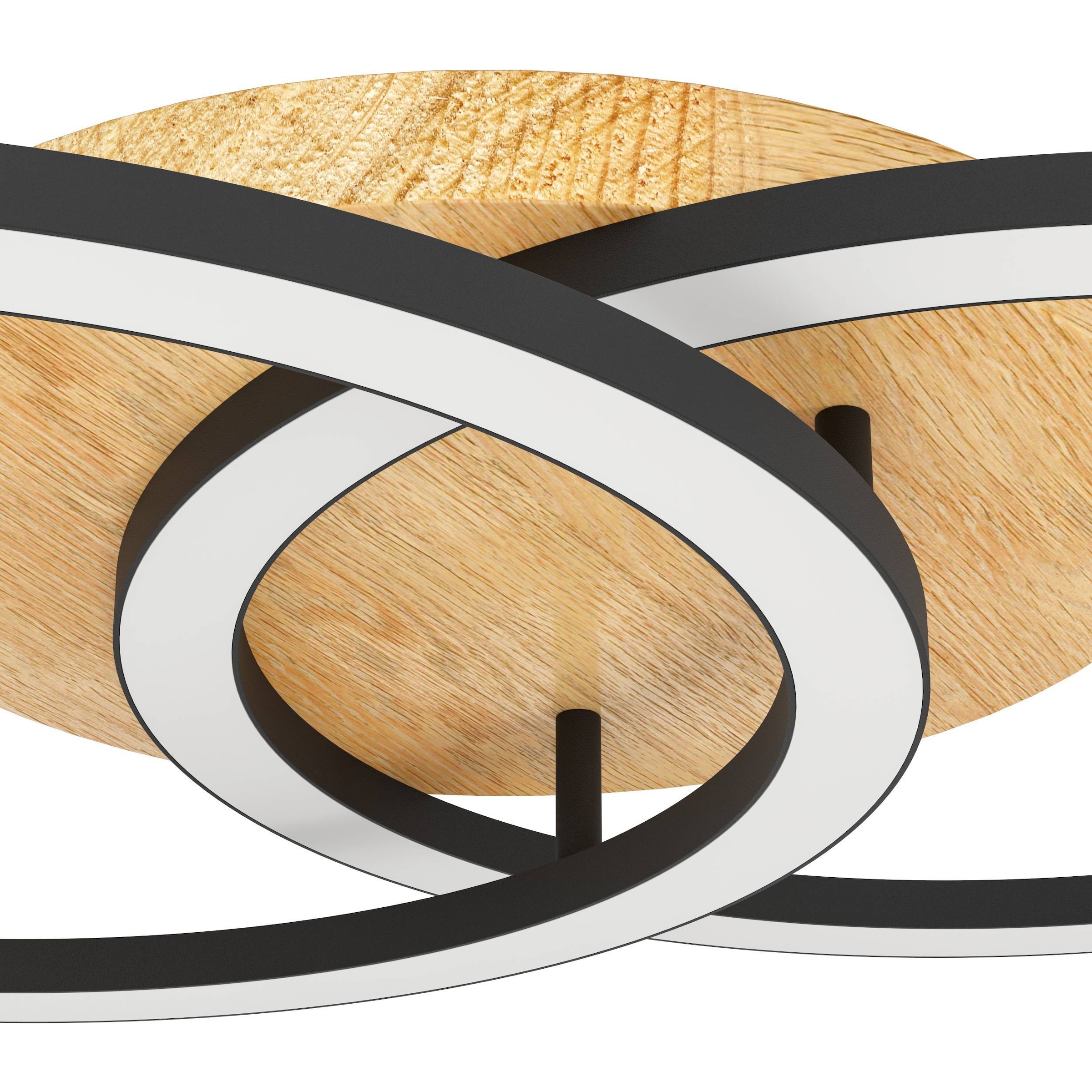 EGLO Deckenleuchte »Lomaltas-z Deckenlampe, ZigBee, App und Sprachsteuerung, Flurlampe« LED-Modul 1 Stk. Kaltweiß | Neutralweiß | Warmweiß Wand-/Deckenleuchte - L58 x B35 x H8,5cm - schwarz, braun - 4X8W inkl.