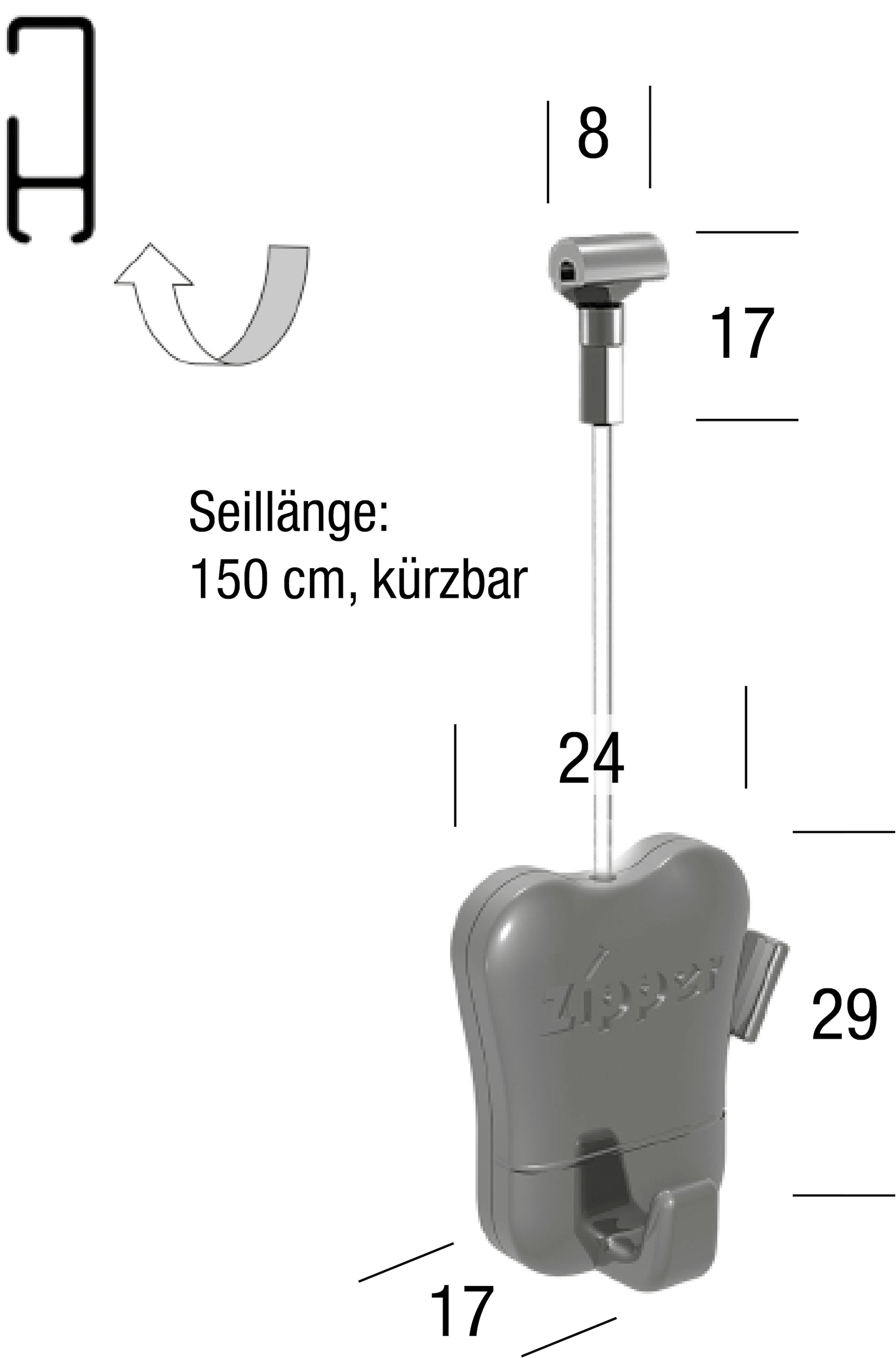 GARESA Bilderrahmen-Set »Bilderaufhängung«, (1 St.), Bilderaufhängung für Bilderschiene 300 - Aluschiene "300"