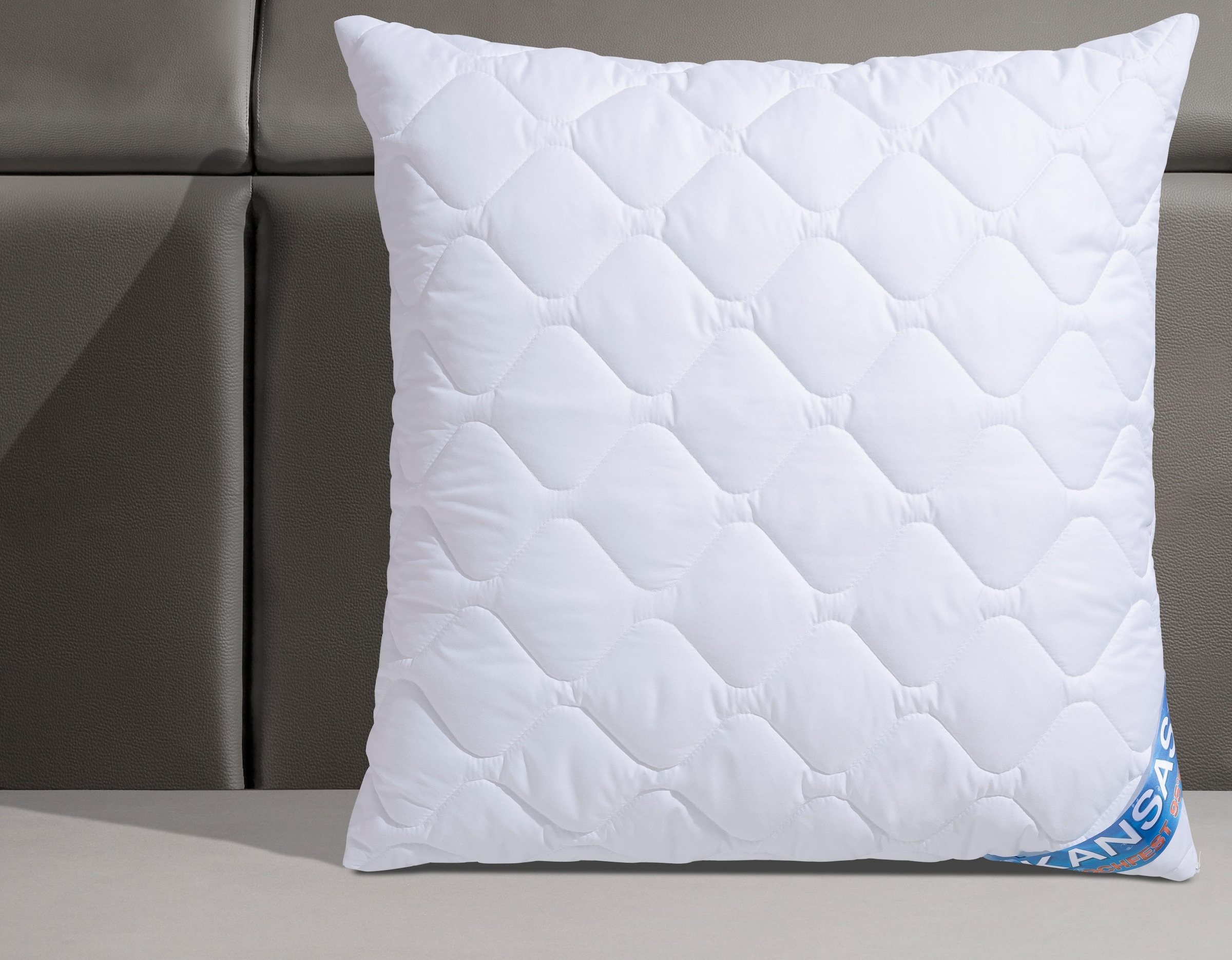 fan Microfaserkissen »Kansas, mit Baumwollbezug und Reißverschluss«, Füllung: 100% Microfaser, Bezug: 100% Baumwolle, (1 St.), in 40x80 oder 80x80 cm, Kopfkissen aus Microfaser, Made in Germany