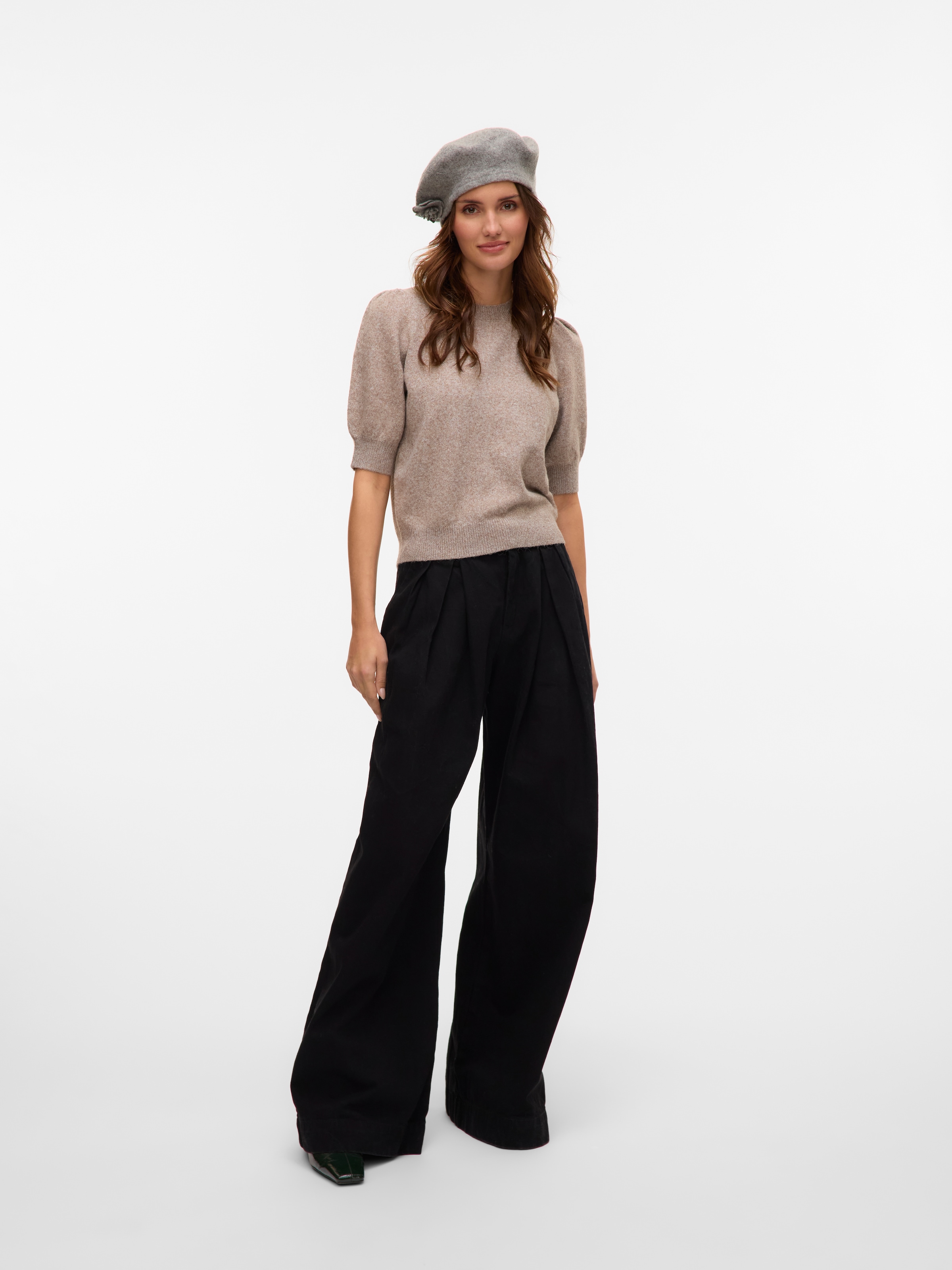 Vero Moda Kurzarmpullover »VMDOFFY 2/4 O-NECK PULLOVER GA NOOS«, mit leichten Puffärmeln