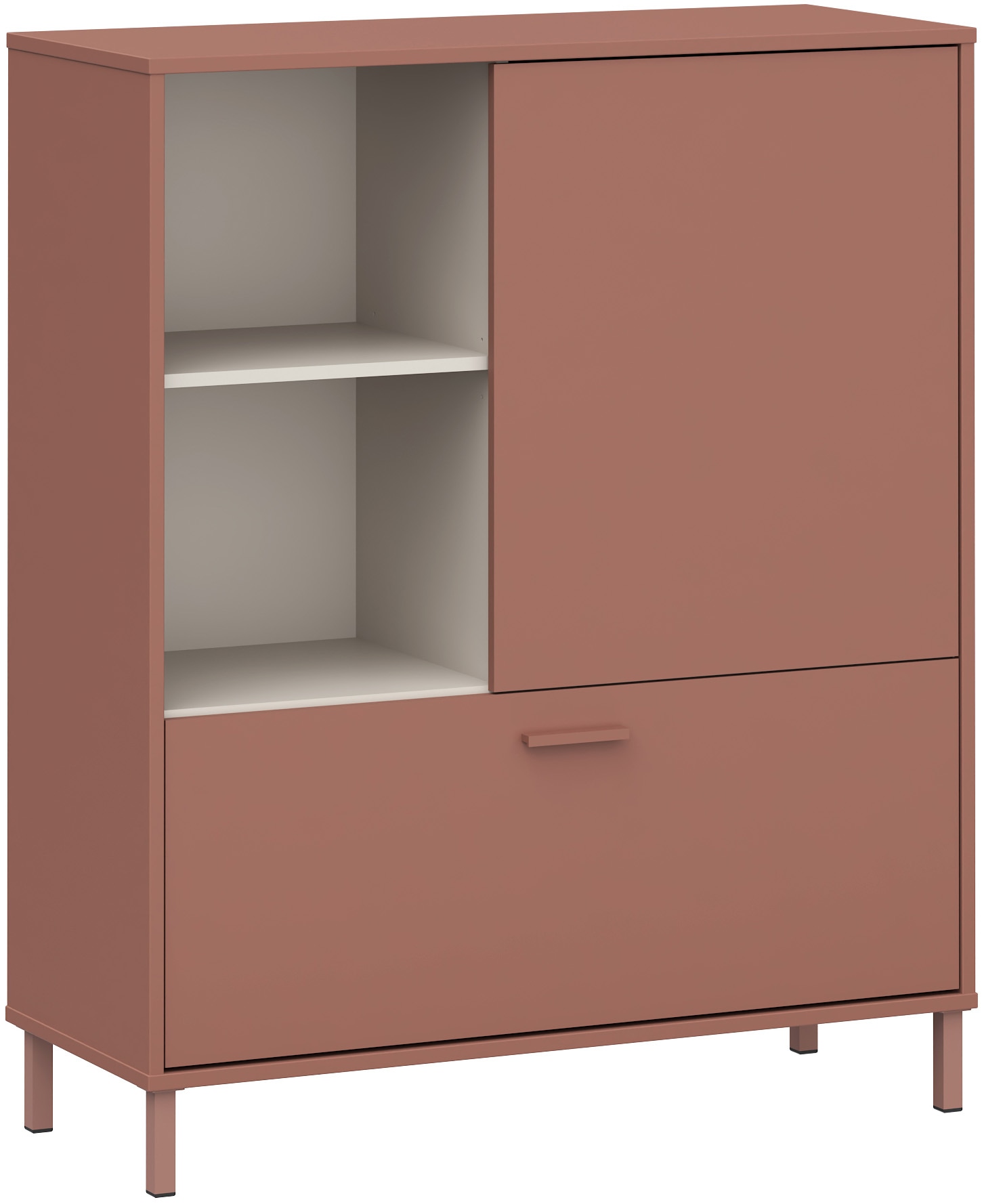 FORTE Hochkommode »Milles Jugendzimmer« Trendiges Dekor, Vollauszug, B/H/T 105,9/124,8/41,5