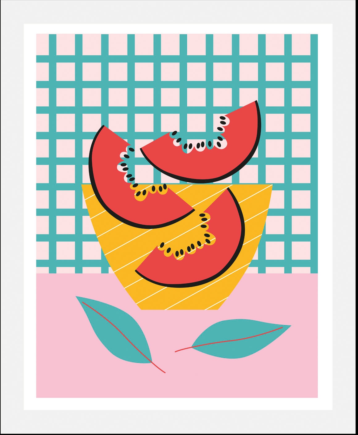 queence Bild »Findus«, Obst-Obst Bilder-Essen-Lebensmittel-Kunst-Abstrakt-Figuren, (1 St.), gerahmt