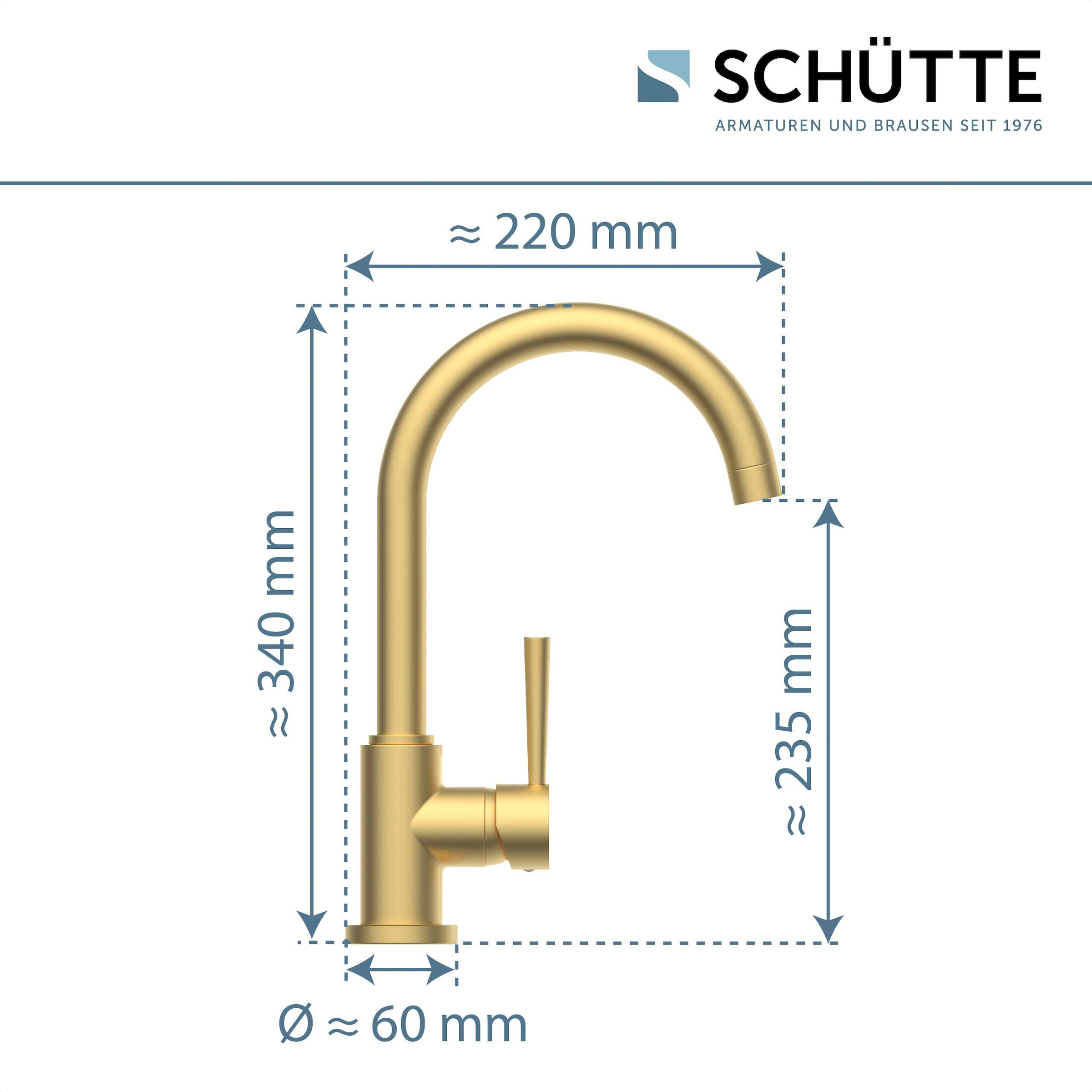 Schütte Spültischarmatur »CORNWALL«, energiesparender Cold-Start, 360° schwenkbare Mischbatterie, Hochdruck