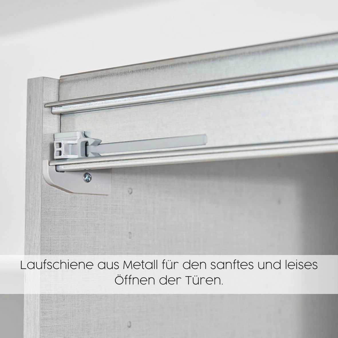 rauch Schwebetürenschrank »Kleiderschrank Schrank Garderobe AGORDO mit Glasfront«, durchdachte Innenausstattung, in 4 Breiten und 2 Höhen MADE IN GERMANY