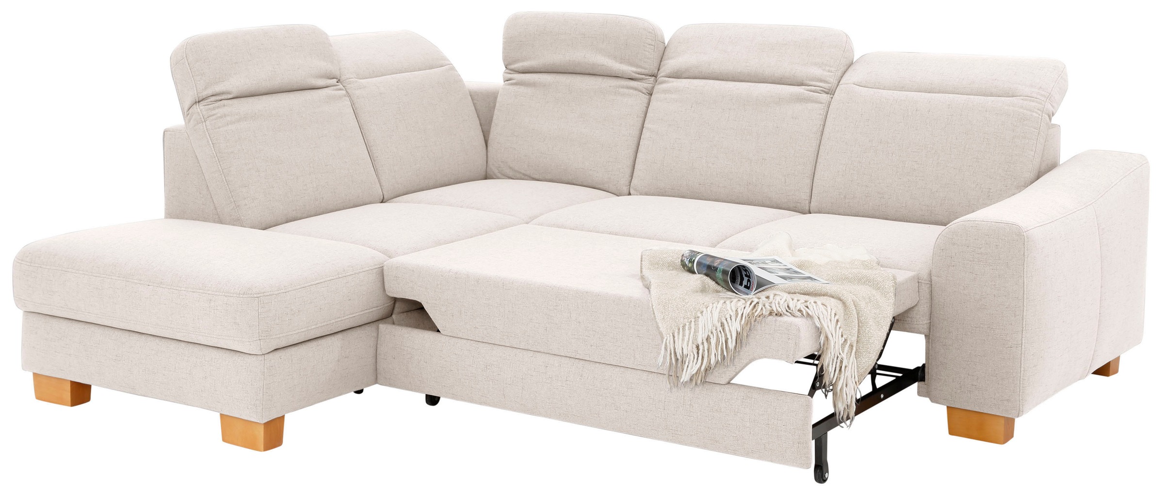 Home affaire Ecksofa »Dundee L-Form«, wahlweise mit Kopfteilverstellung und zusätzlich mit Bettfunktion