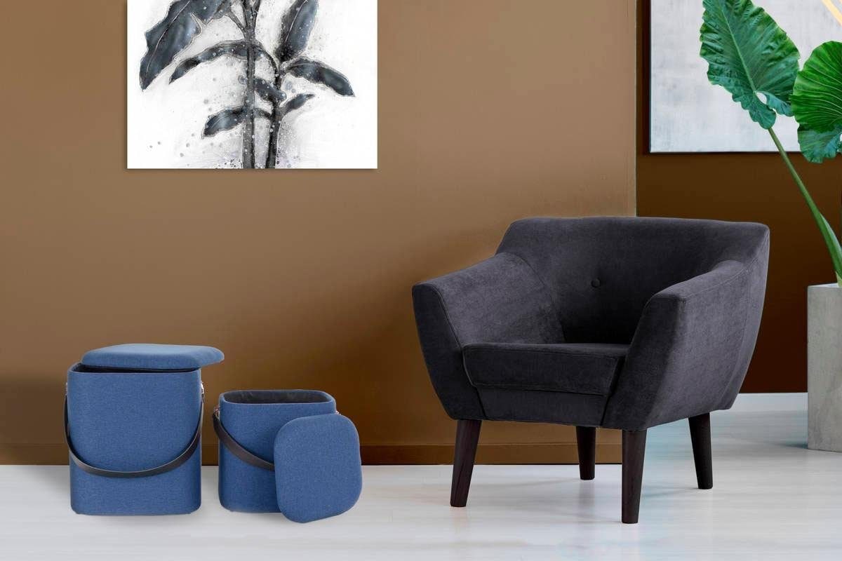 Kayoom Hocker »Arabella 225 2er-Set, abnehmbare Sitzfläche, Lagerfläche im Inneren«, (Set, 2 St.), stapelbar, gepolstert, mit Stauraum, abgerundete quadratische Form