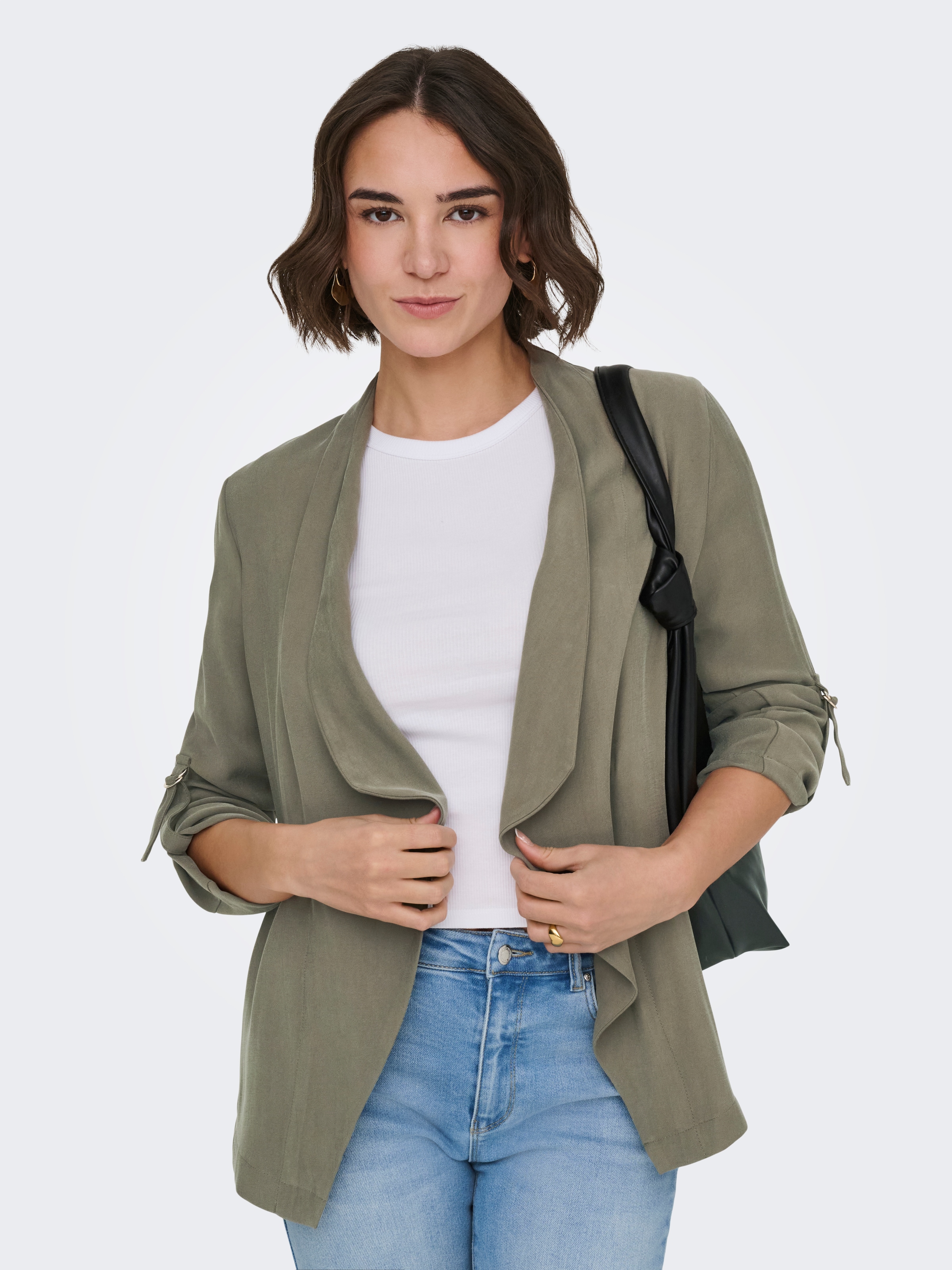 ONLY Blusenjacke »ONLLALIA 3/4 OPEN JACKET PNT« Viskosemischung