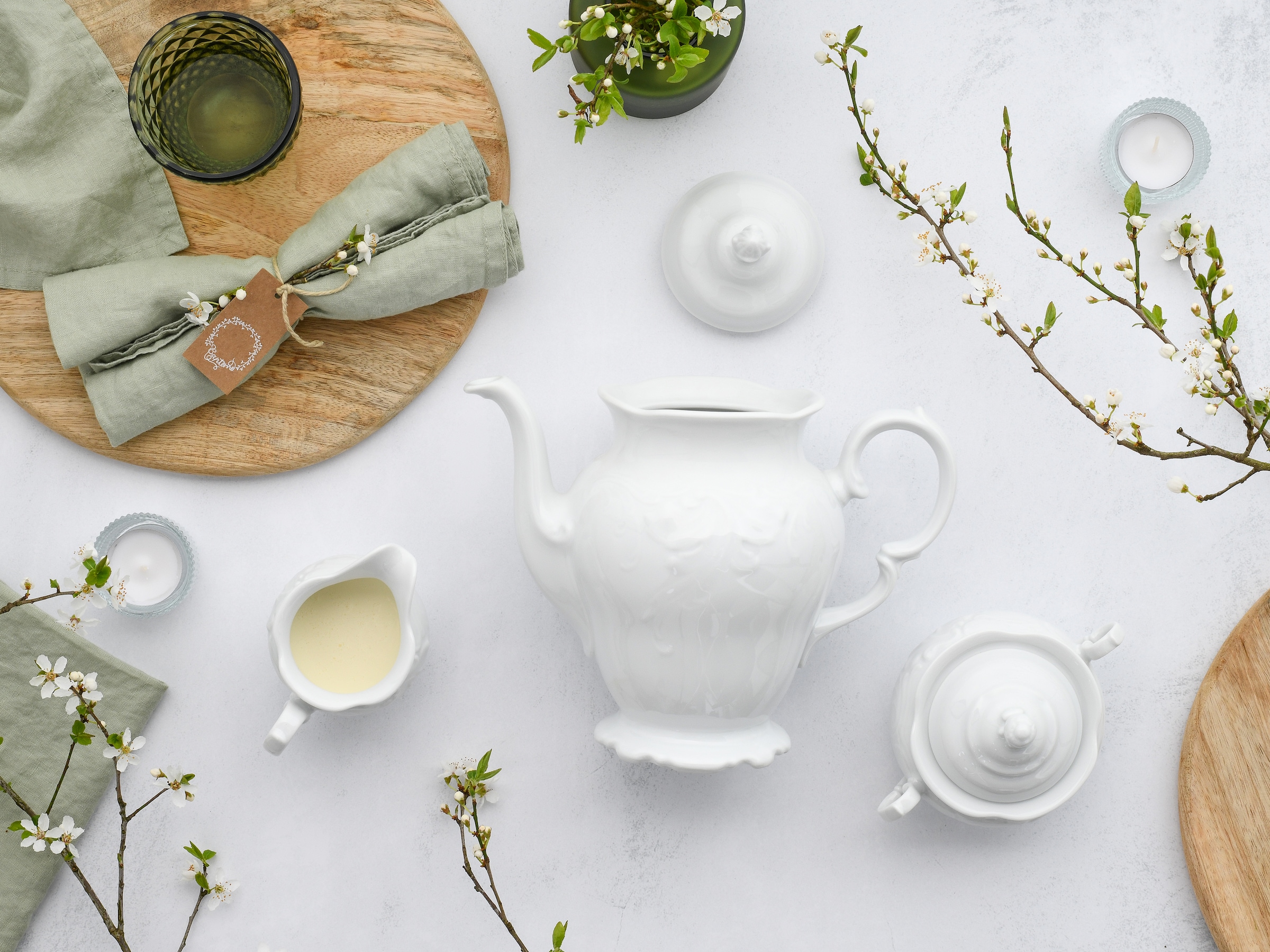 CreaTable Milch- und Zuckerset »Frederike Weiss, Kaffeegarnitur 3-tlg.« Klassisch, Zeitlos