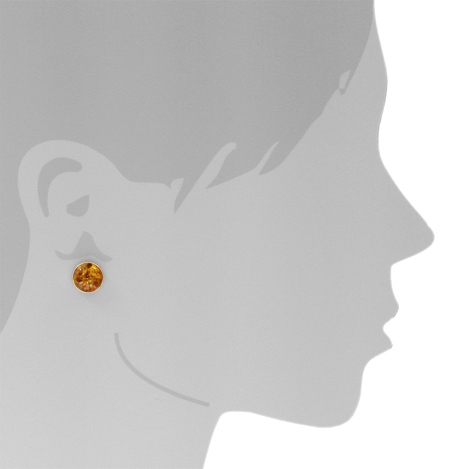 OSTSEE-SCHMUCK Paar Ohrstecker »- Classic 12 mm - Gold 333/000 - Bernstein«