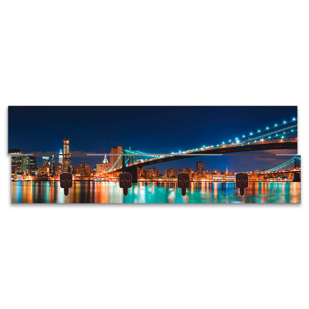 Artland Garderobenleiste »New York Skyline Brooklyn Bridge«