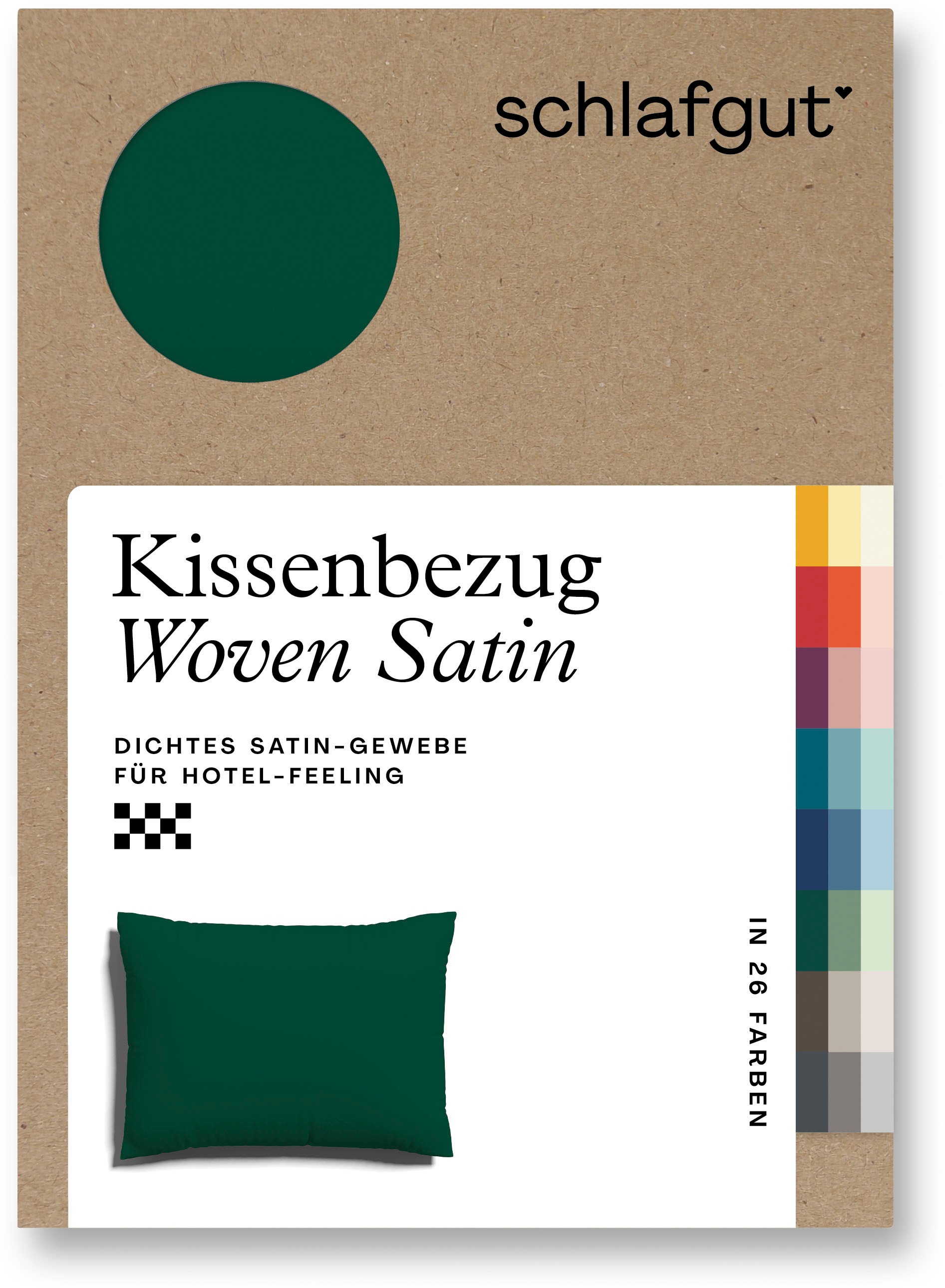 Schlafgut Kissenbezug »Woven Satin aus Mako-Baumwolle, langlebig, pflegeleicht, dicht gewebt«, (1 St.), Kissenhülle mit Reißverschluss, passender Bettbezug erhältlich