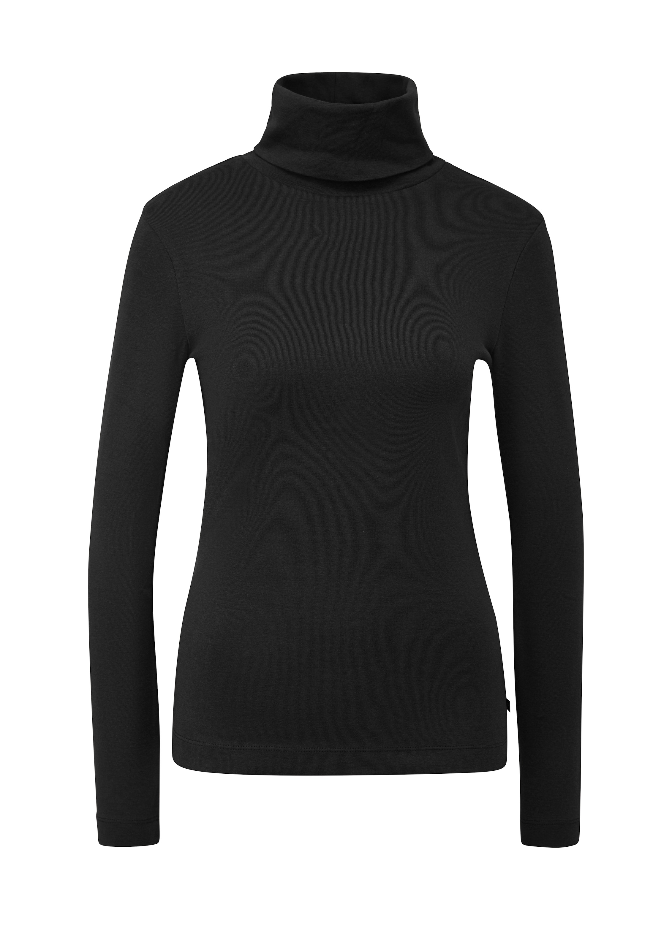 QS Rollkragenshirt Langarmshirt mit Rolli / Baumwolle