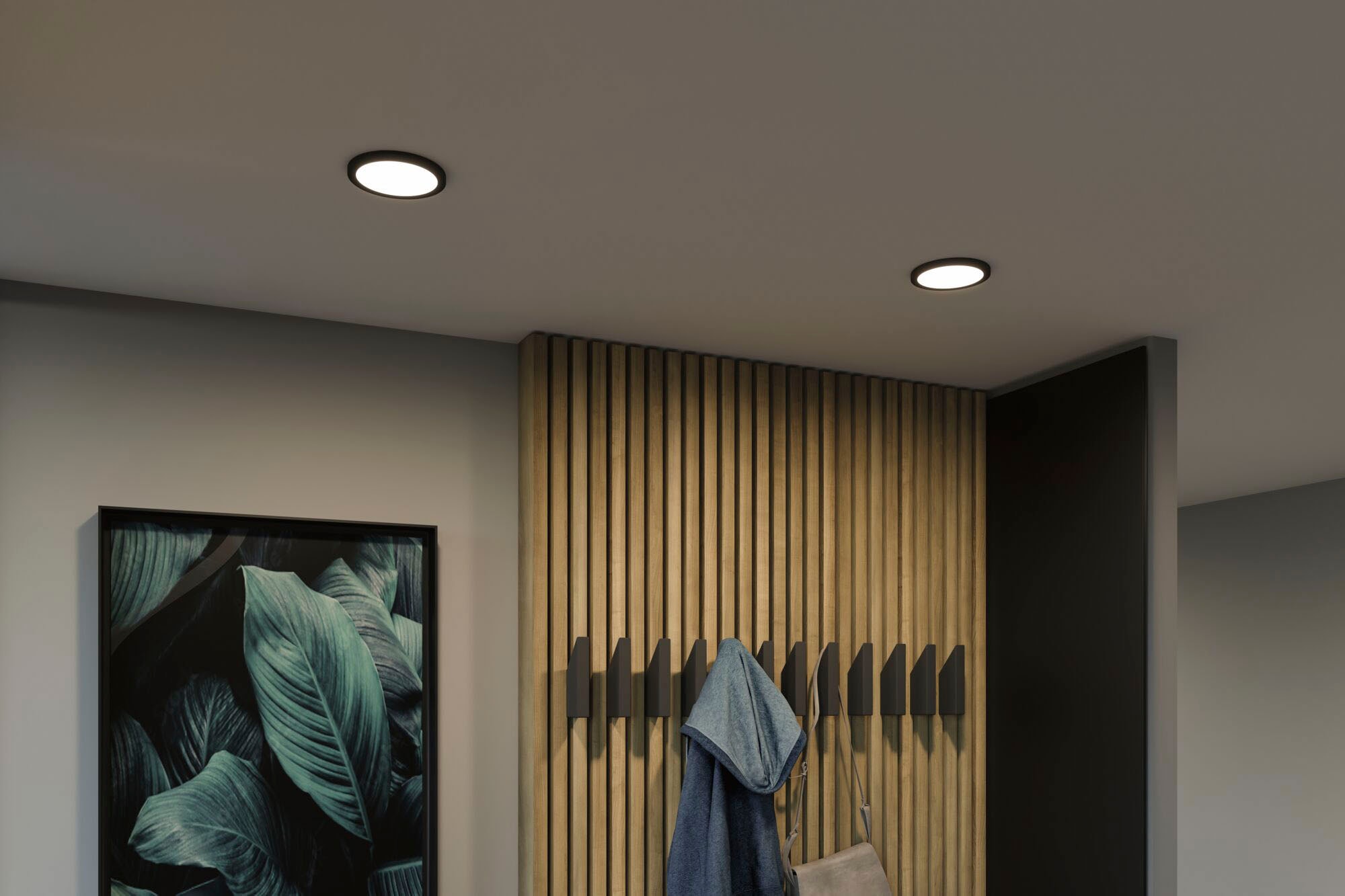 Paulmann LED Einbauleuchte »LED Einbaupanel Areo VariFit IP44 rund 118mm 4000K Schwarz«, 1 flammig, LED Einbaupanel Areo VariFit IP44 rund 118mm 4000K Schwarz