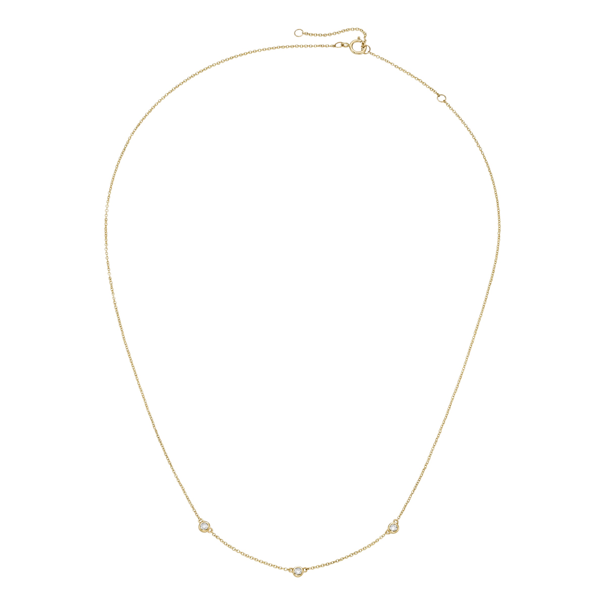Luigi Merano Collier »Collier mit 3 funkelnden Brillanten, Zargenfassung, Gold 585«