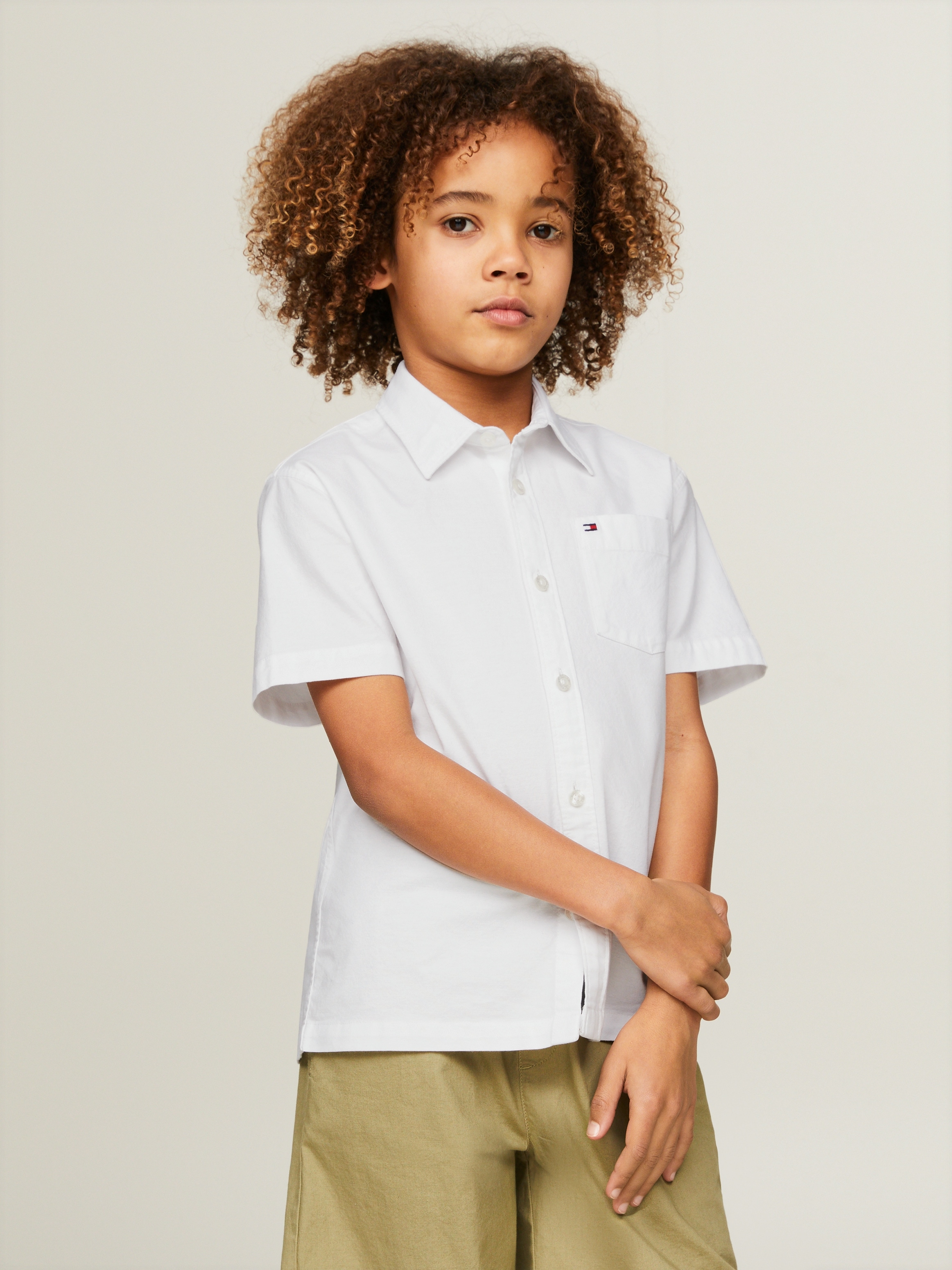 Tommy Hilfiger Kurzarmhemd »SOLID OXFORD SHIRT S/S«, Kinder bis 16 Jahre