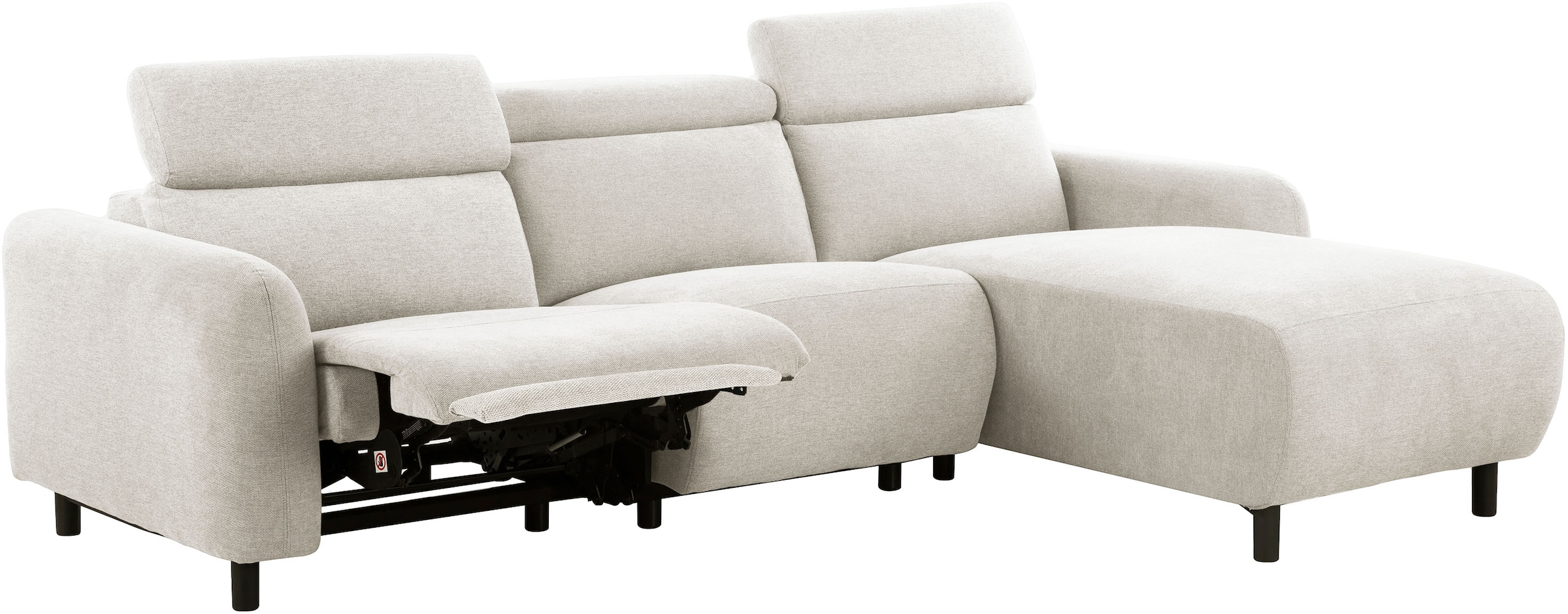 OTTO home Ecksofa »SKAANE Struktur, L-Form, 274 cm, manuelle/elektrische Relaxfunktion,« 274 cm, mit Kopfteilverstellung und man. oder elektr. Relaxfunktion