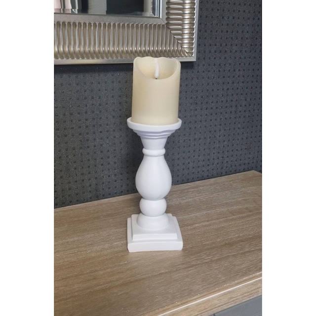 Ambiente Haus Kerzenständer »Kerzenständer aus Polyresin - weis 22cm«, (1 St.)  im OTTO Online Shop