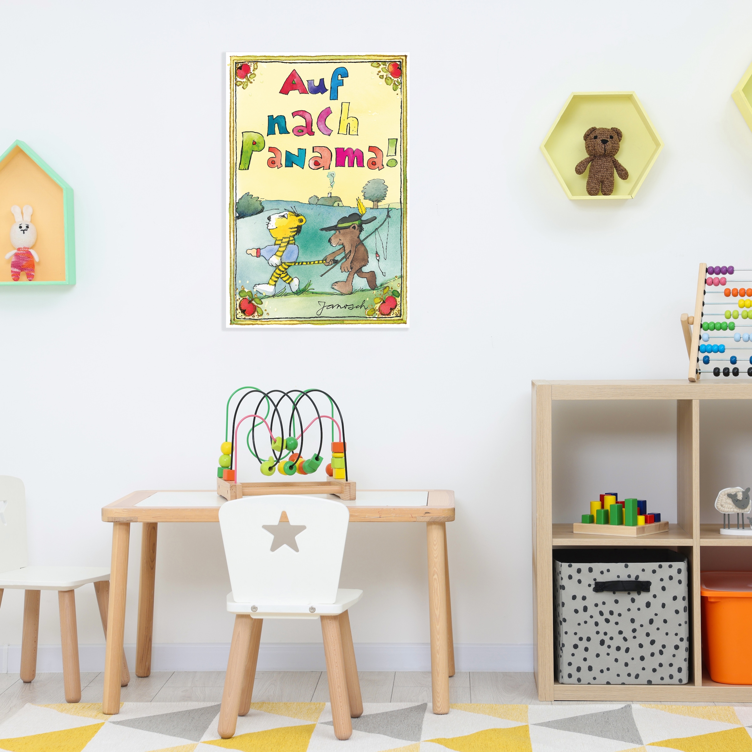 LuckyLinde Wanddekoobjekt »Auf nach Panama!«, (1 St.), Exklusive JANOSCH Kindermotive, Stahlschild