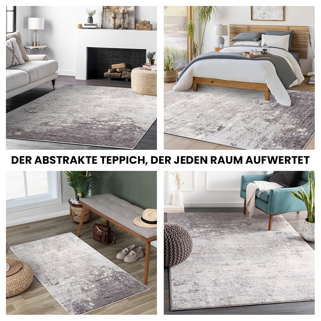 Livabliss Teppich »BANGKOK«, rechteckig, 9 mm Höhe, Designerteppich in Marmor Optik, Kurzflor Wohnzimmerteppich/Läufer
