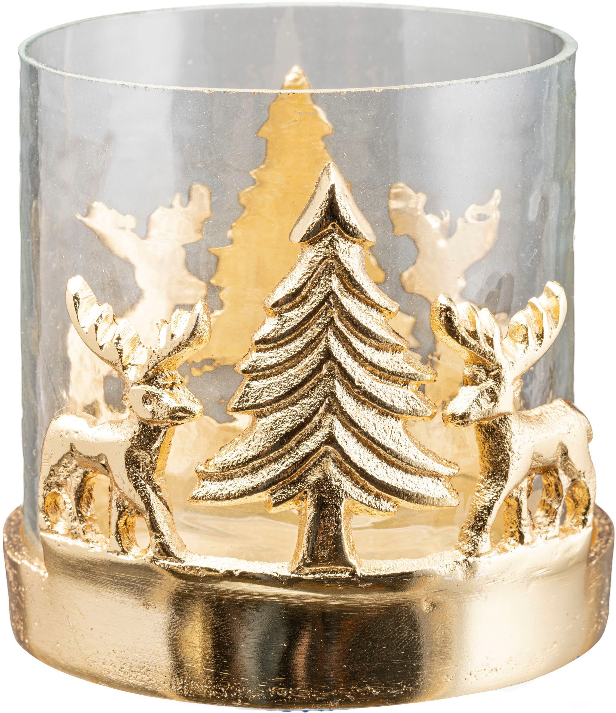 10 cm Hirsch (Set, OTTO 2 Höhe Creativ bei St.), 15 Weihnachtslandschaft, Tanne, Weihnachtsdeko Teelichthalter, mit Reh«, Windlicht und »Kerzenhalter + home und mit Baum