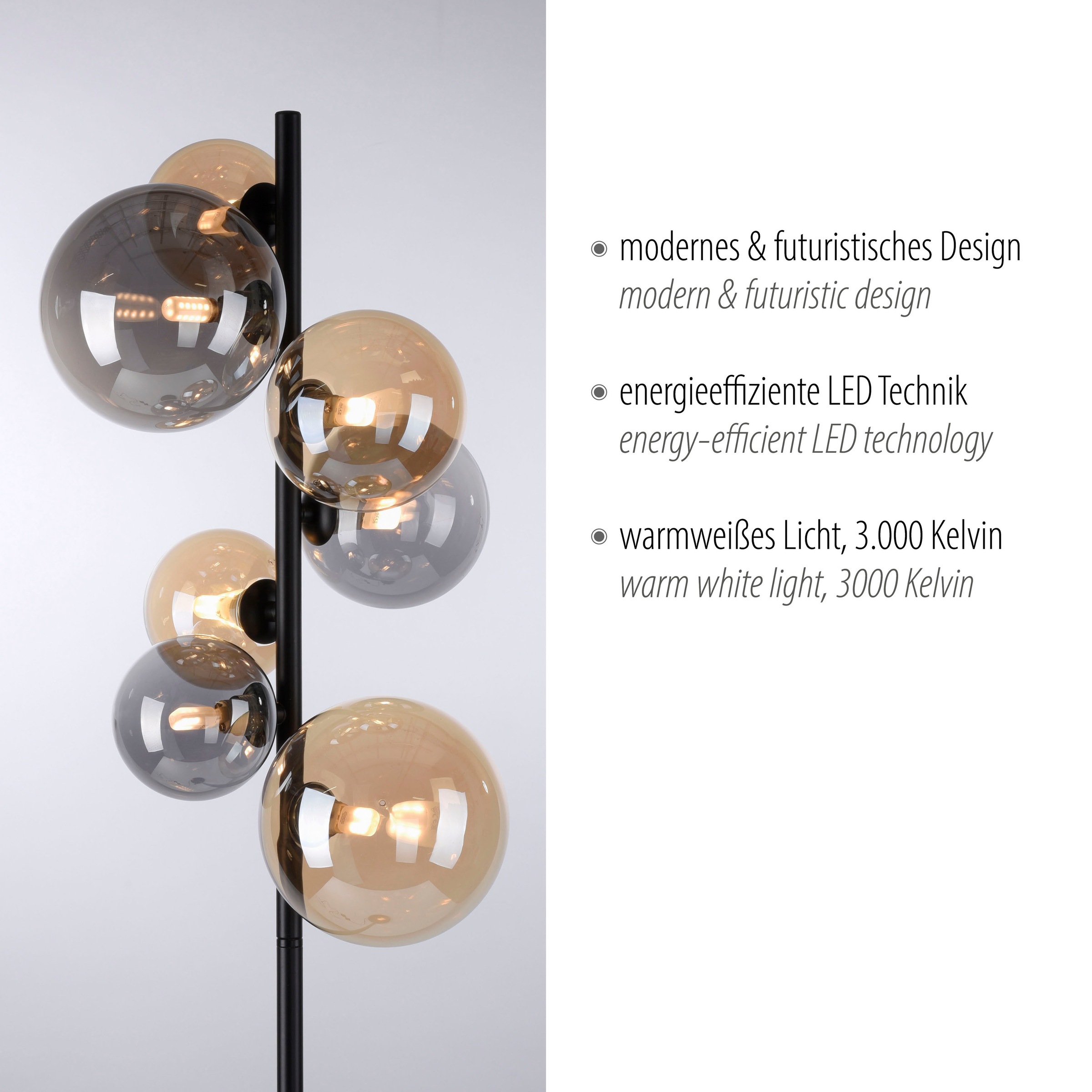 Paul Neuhaus Stehlampe »POPSICLE«, 7 flammig, Leuchtmittel G9 | LED wechselbar