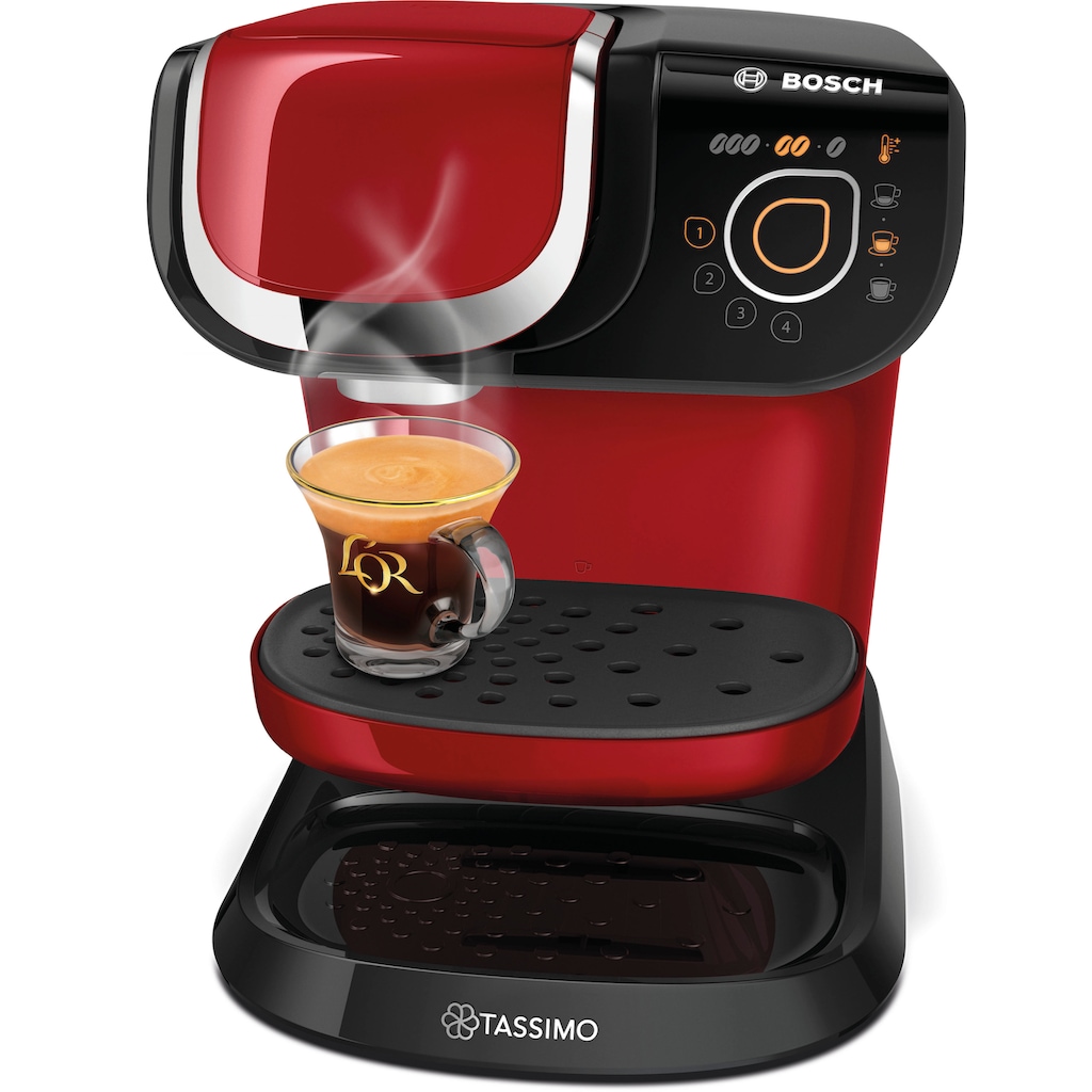 TASSIMO Kapselmaschine »My Way 2 TAS6503, Personalisierung, über 70 Getränke«, mit Wasserfilter, One-Touch Bedienung, Wassertank 1,3 L, rot