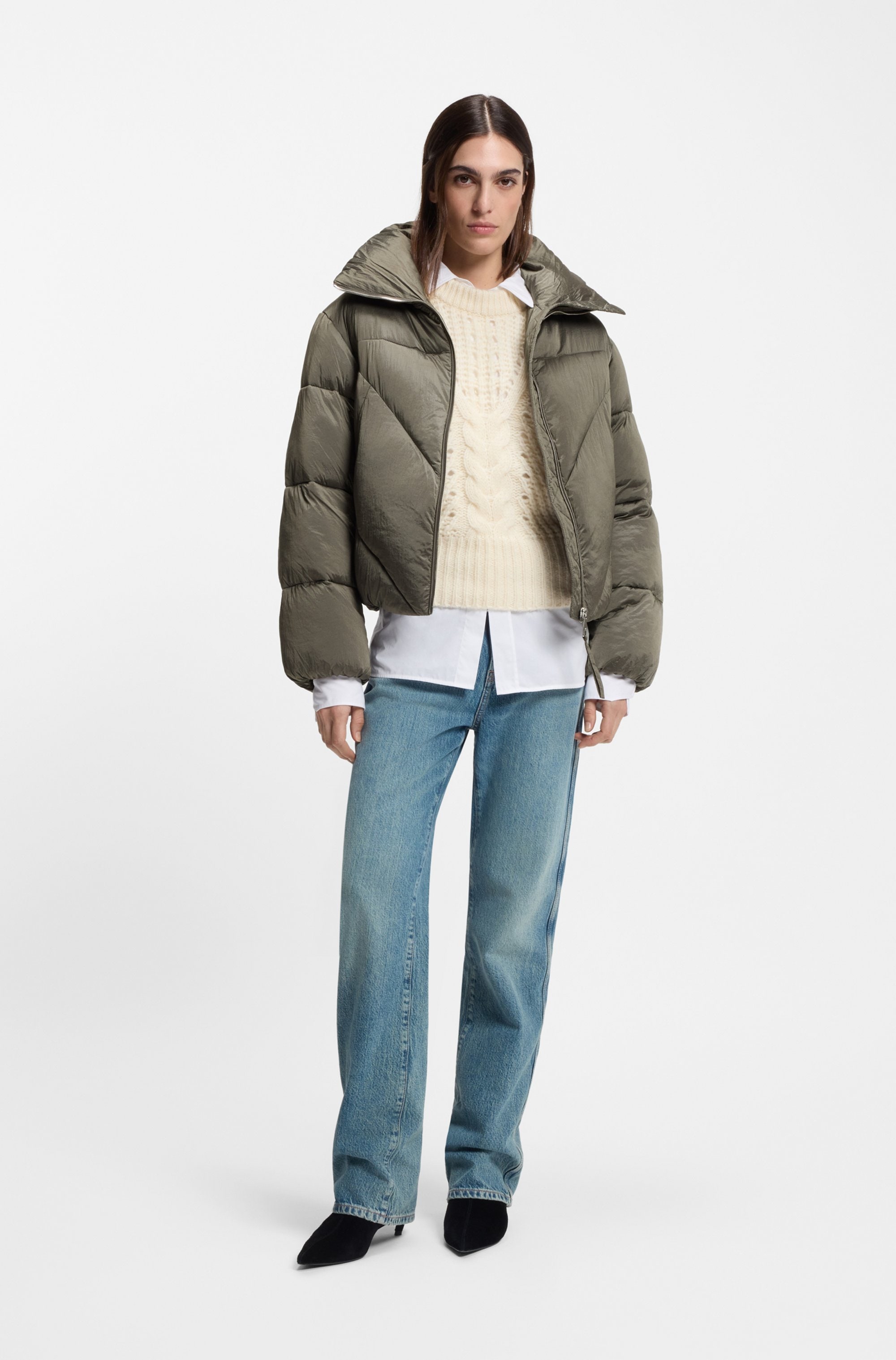 BOSS ORANGE Steppjacke »Padilena Premium Damenmode« Regular Fit mit Stehkragen, gefütterte Taschen