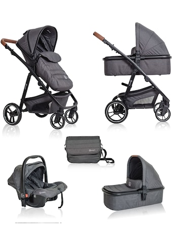 BabyGo Kombi-Kinderwagen »Simplex 3in1 Pram, Grey melange«, 15 kg, inkl. Babywanne +... kaufen