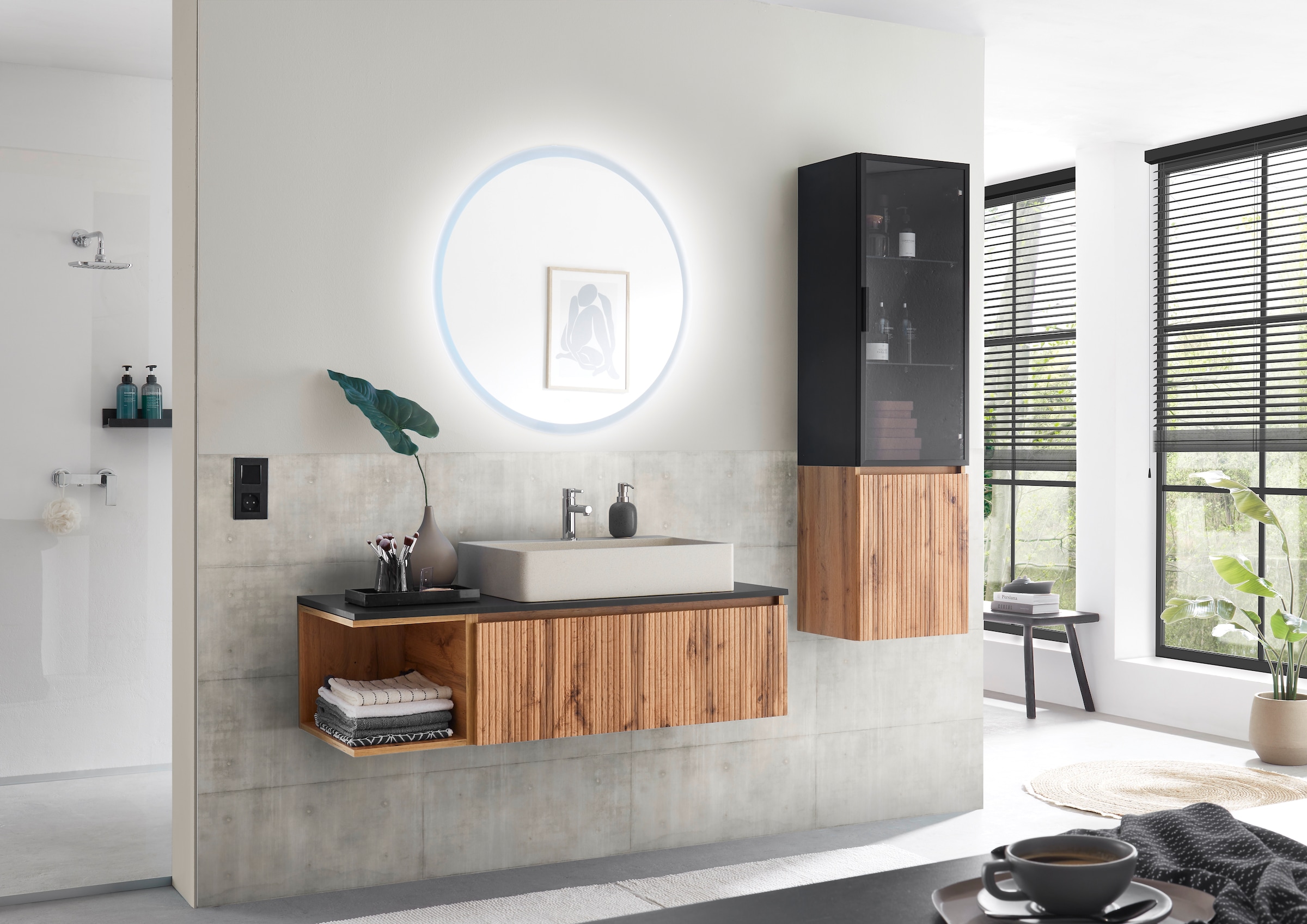 BASIC by Balculina Hochschrank »Loris BxHxT 40x140x32 cm« 1 Stk. tlg. Breite 40cm, Softclose, Glastür