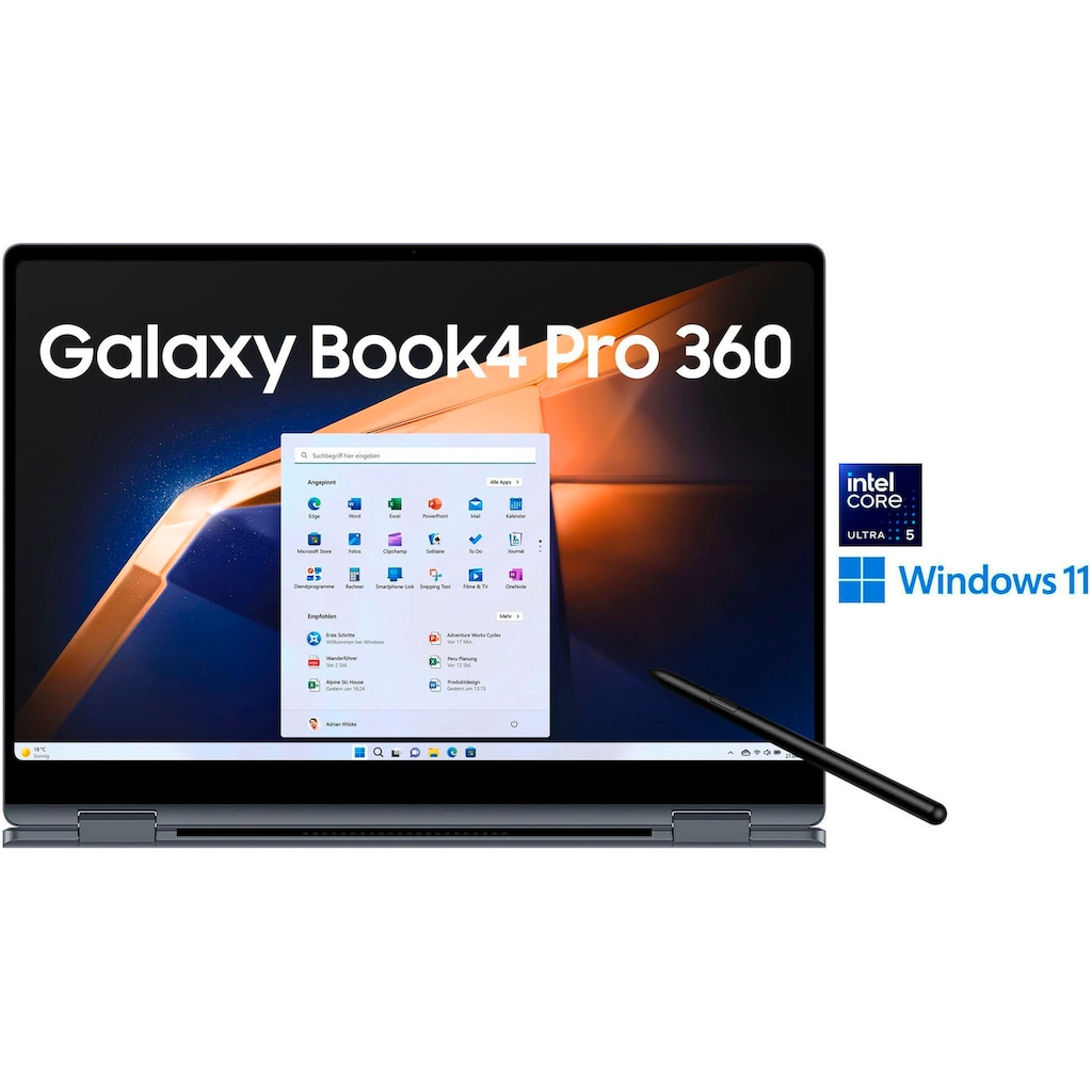 Samsung Convertible Notebook »NP960Q Galaxy Book4 Pro 360 16''«, 40,6 cm, / 16 Zoll, Intel, Core Ultra 5, 512 GB SSD