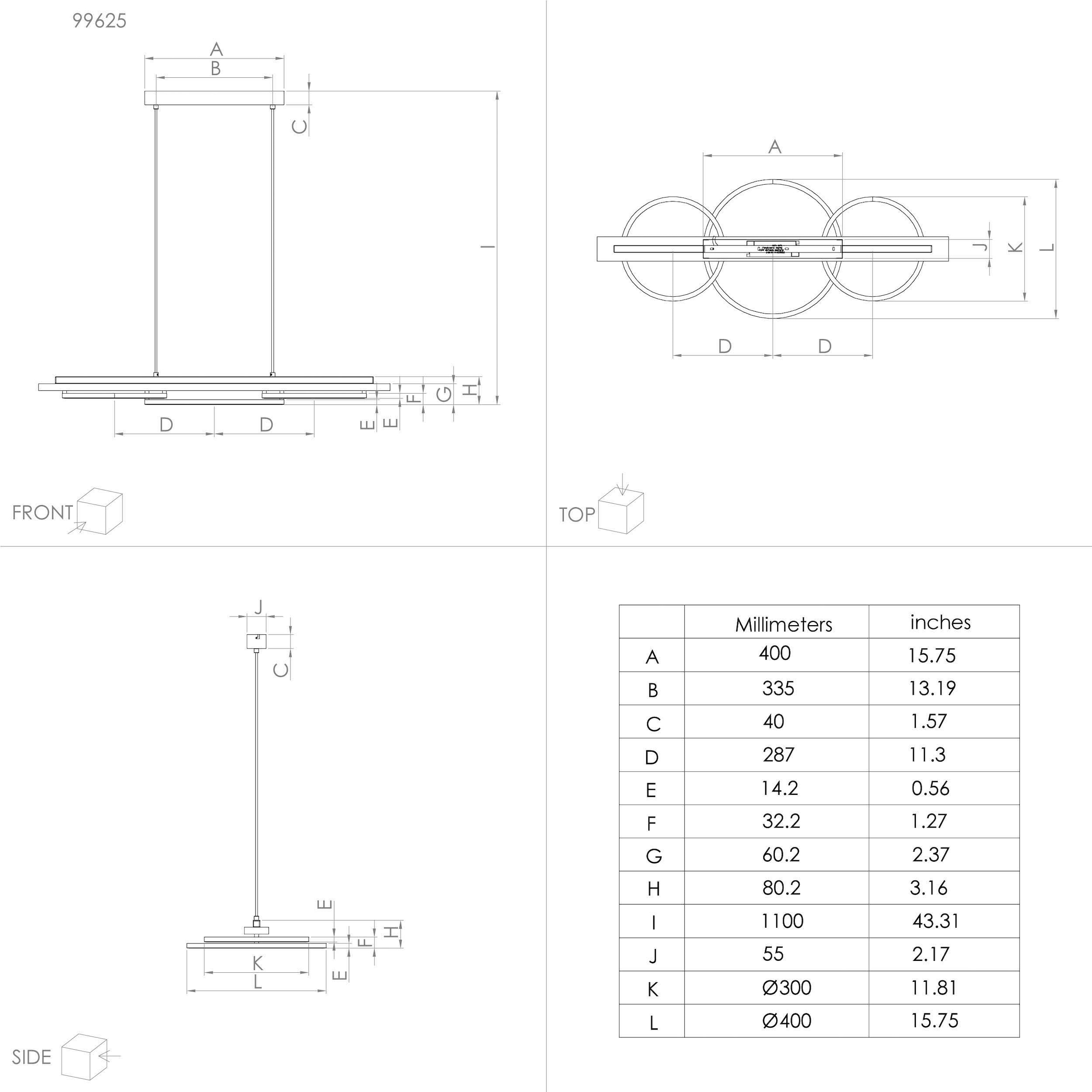 EGLO Hängeleuchte »BOYAL« in schwarz und braun aus Stahl, inkl. LED fest integriert - 2 x 12,5 Watt und 1 x 15,5Watt